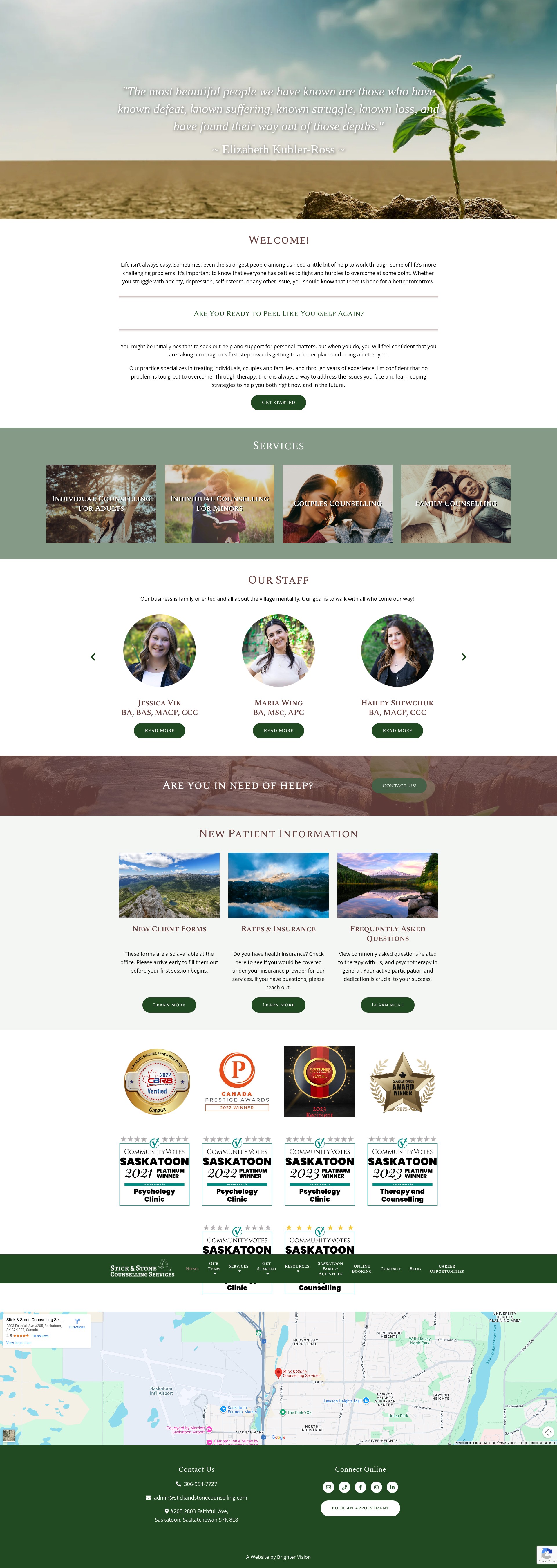 Screenshot of stickandstonecounselling.com