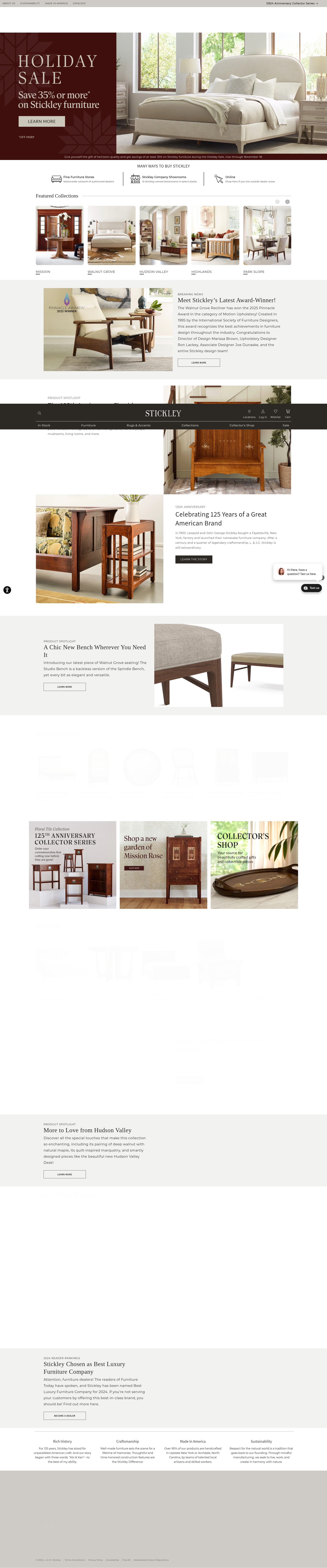 Screenshot of stickley.com