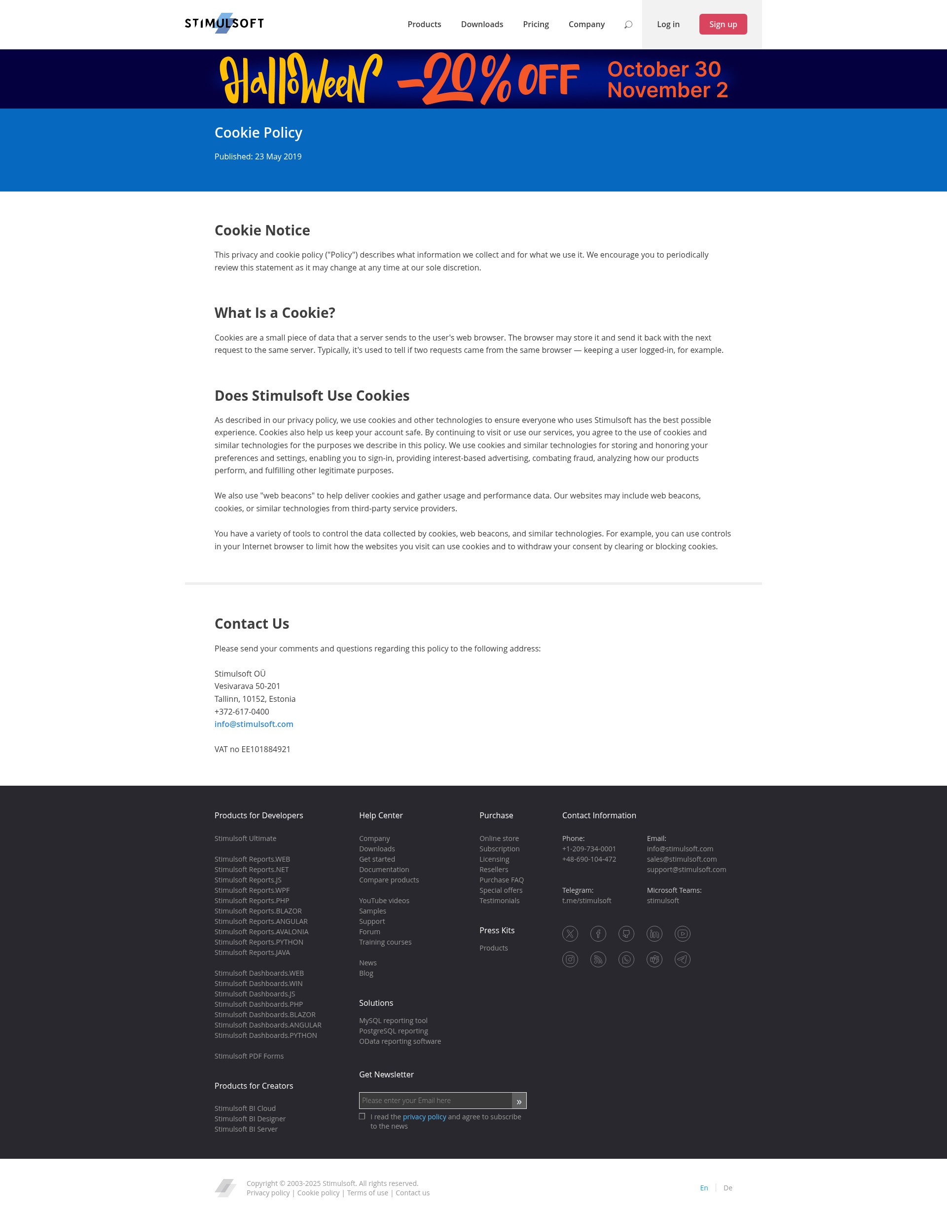 Screenshot of stimulsoft.com