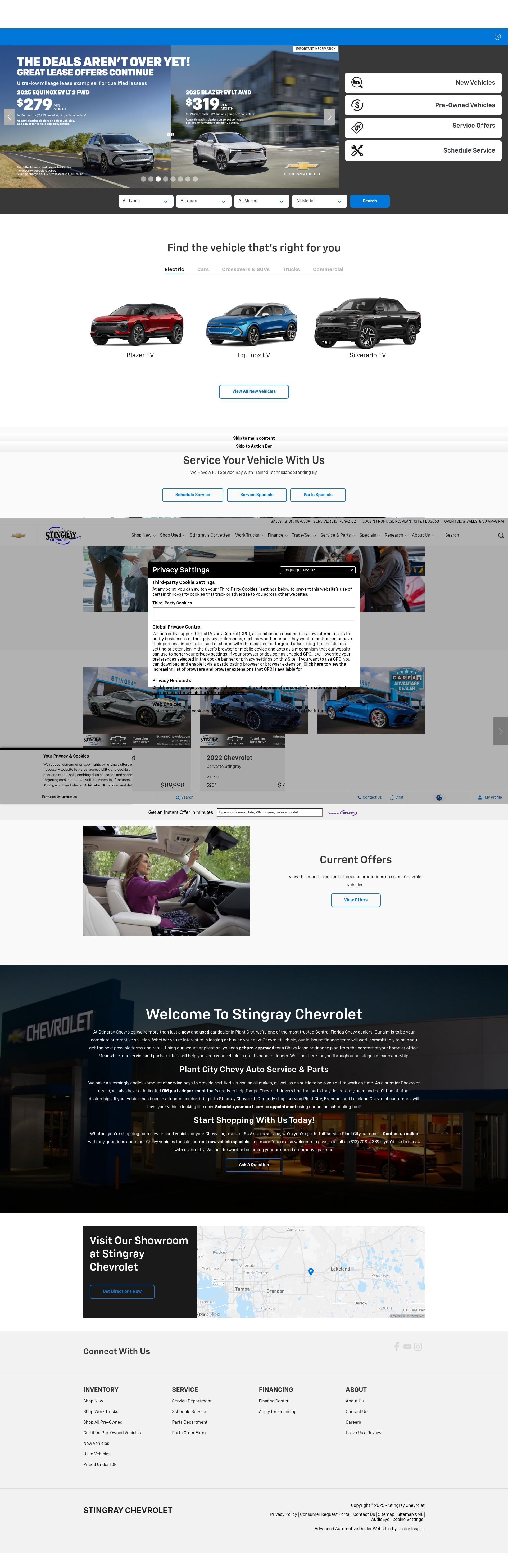 Screenshot of stingraychevrolet.com
