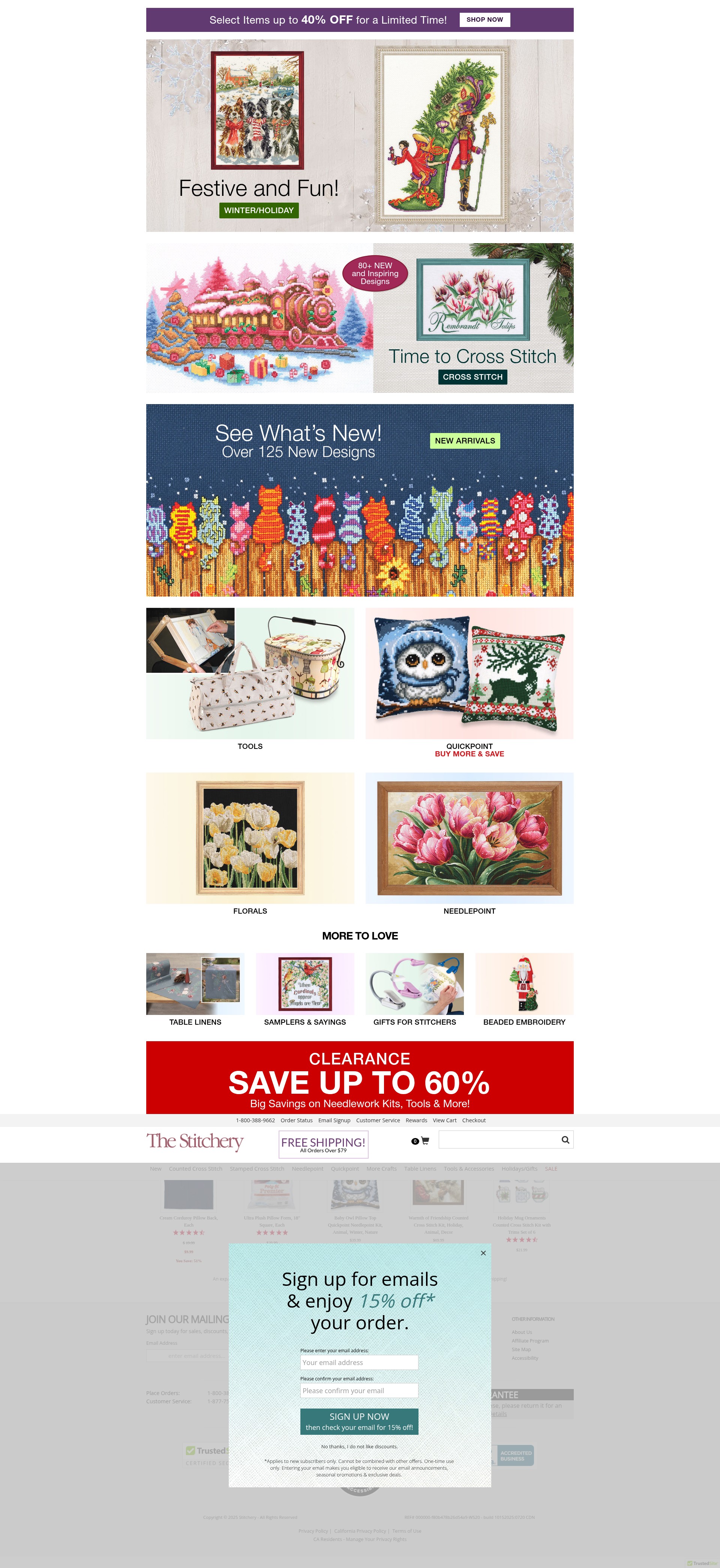 Screenshot of stitchery.com