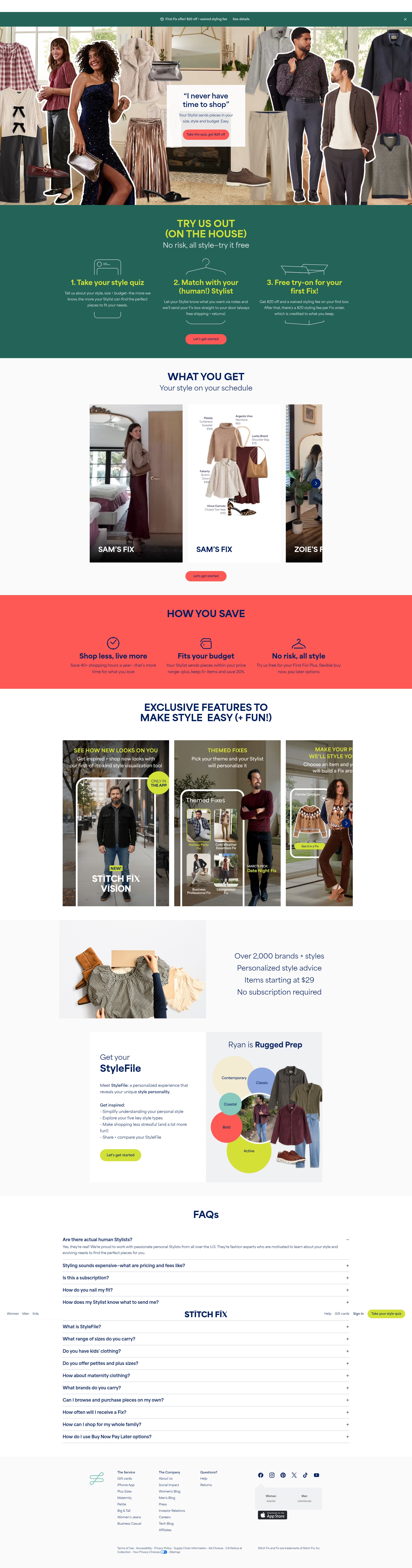 Screenshot of stitchfix.com