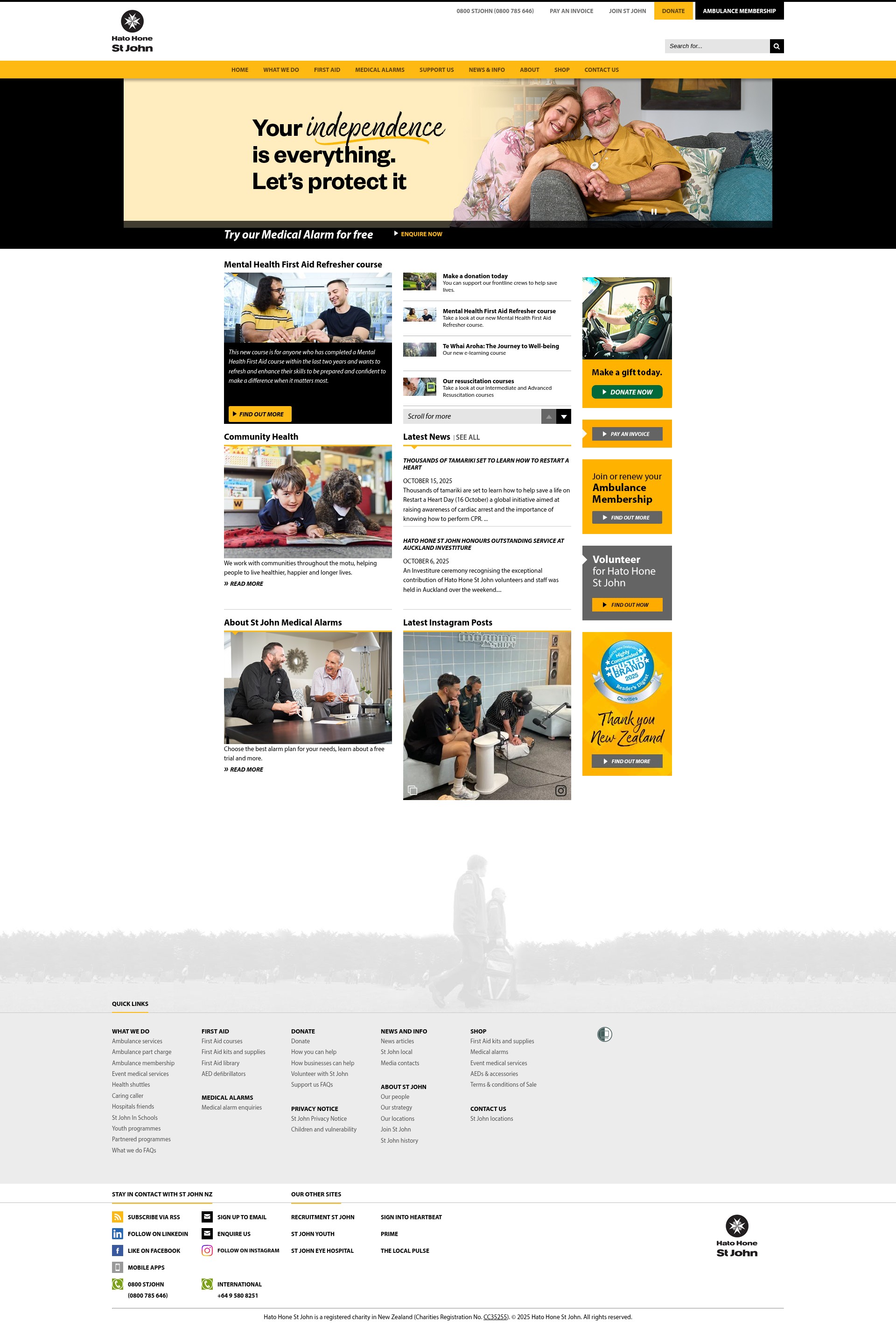 Screenshot of stjohn.org.nz