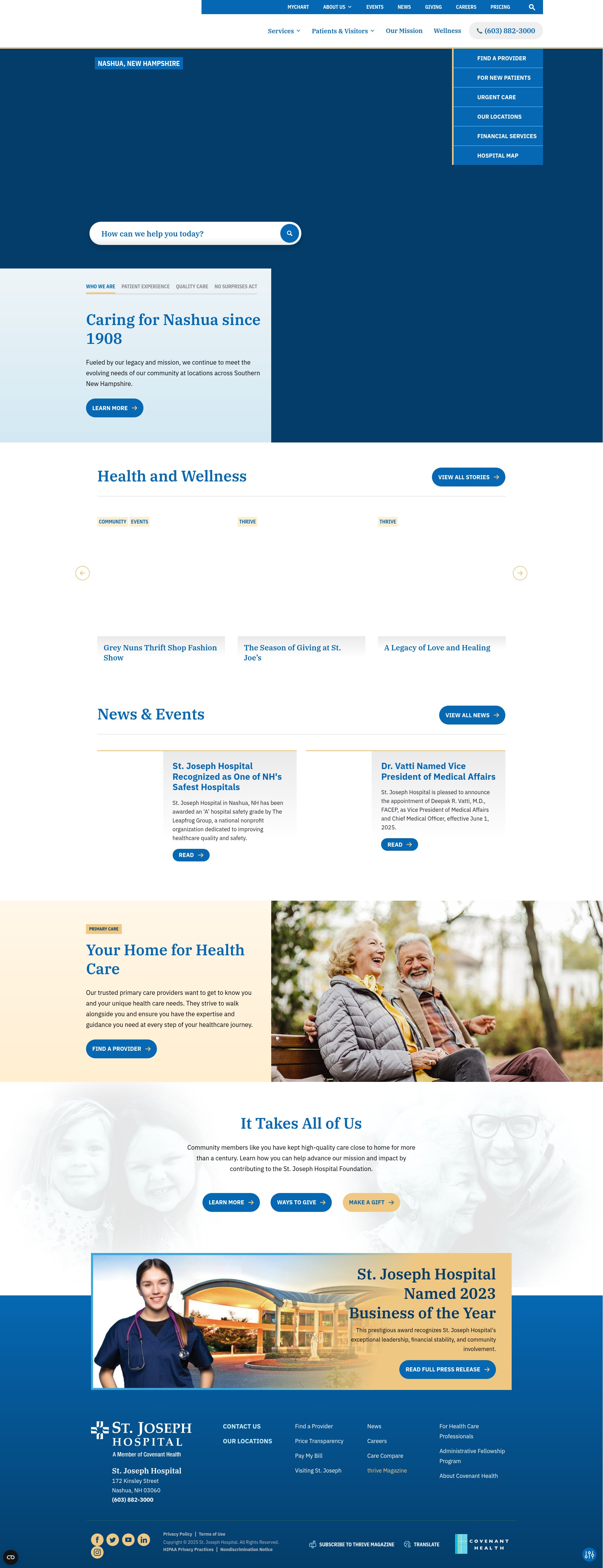 Screenshot of stjosephhospital.com