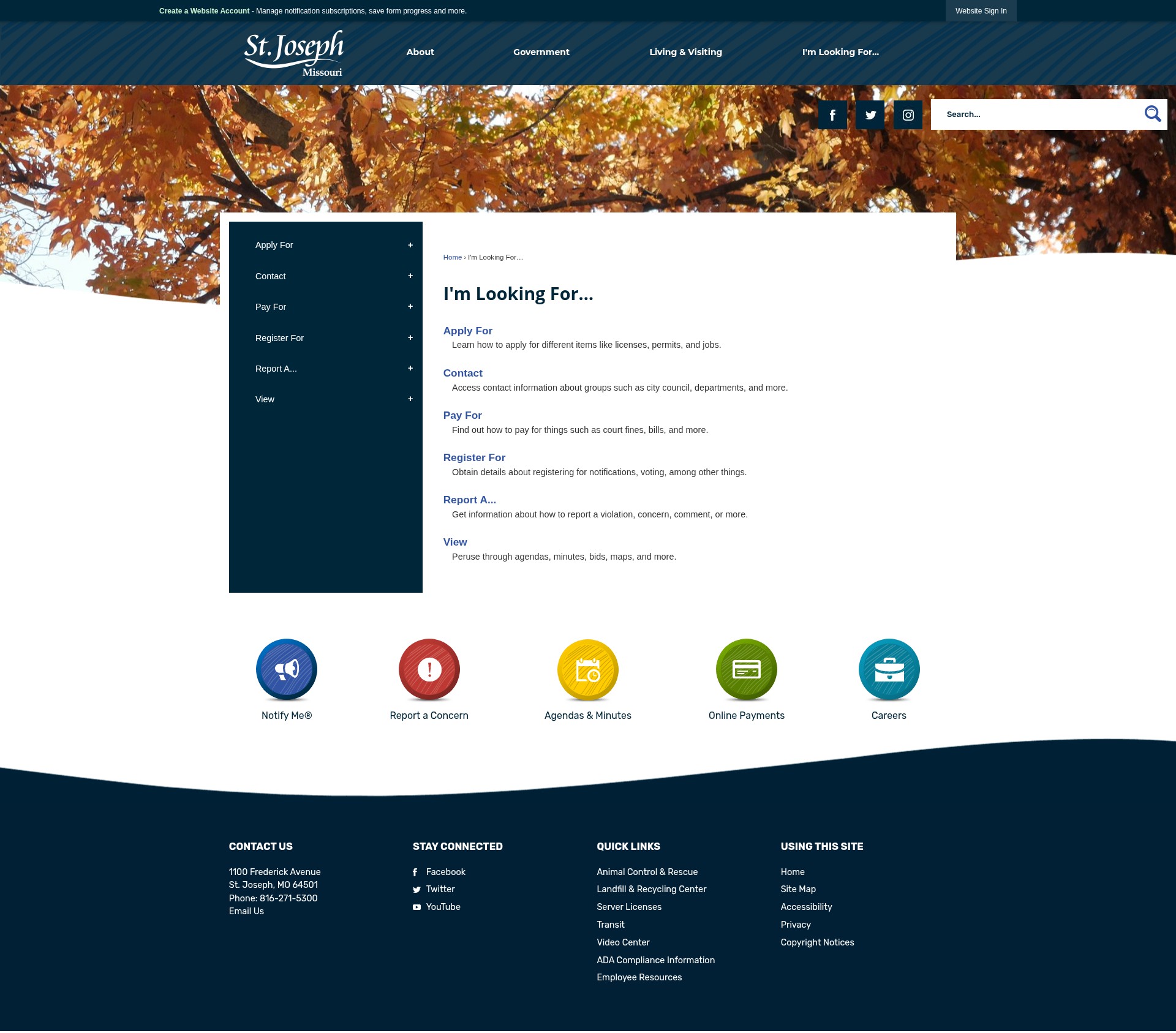 Screenshot of stjosephmo.gov