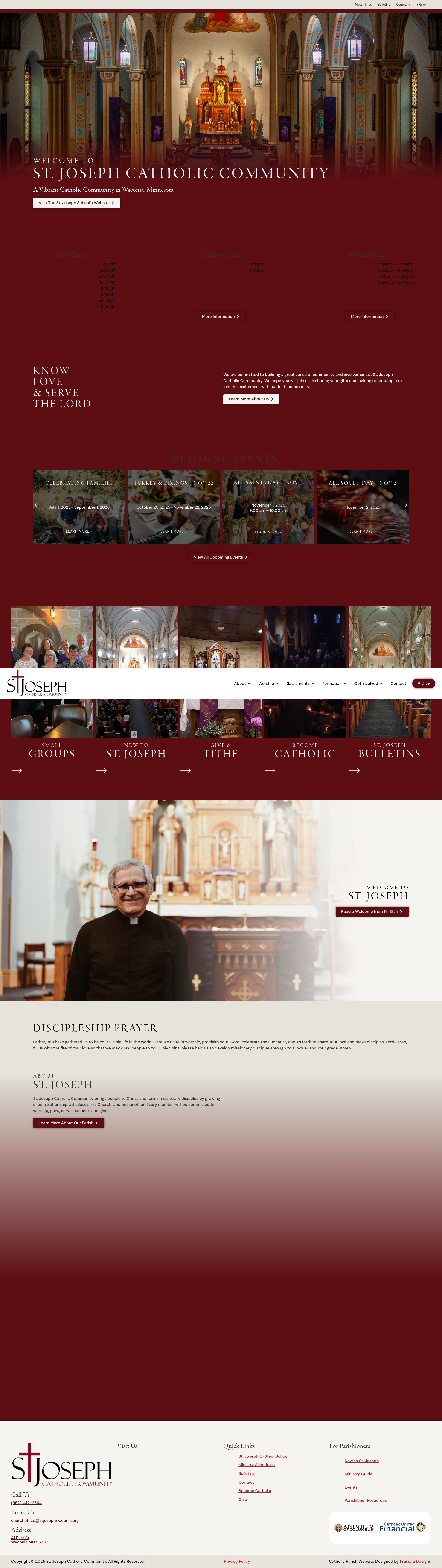 Screenshot of stjosephwaconia.org