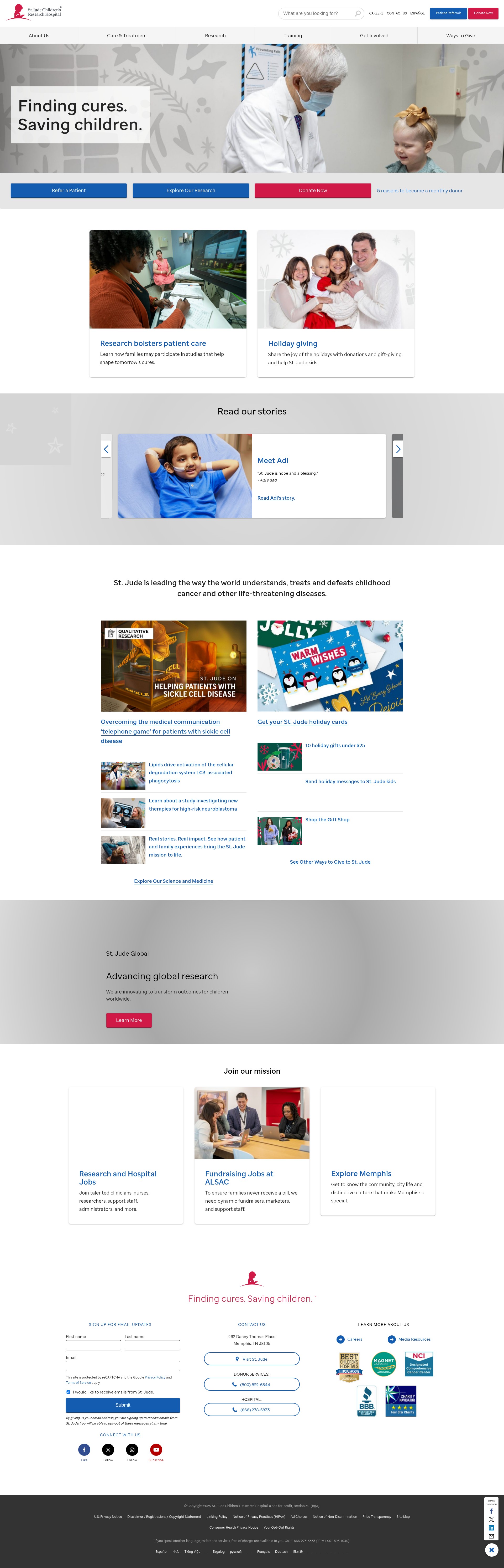 Screenshot of stjude.org