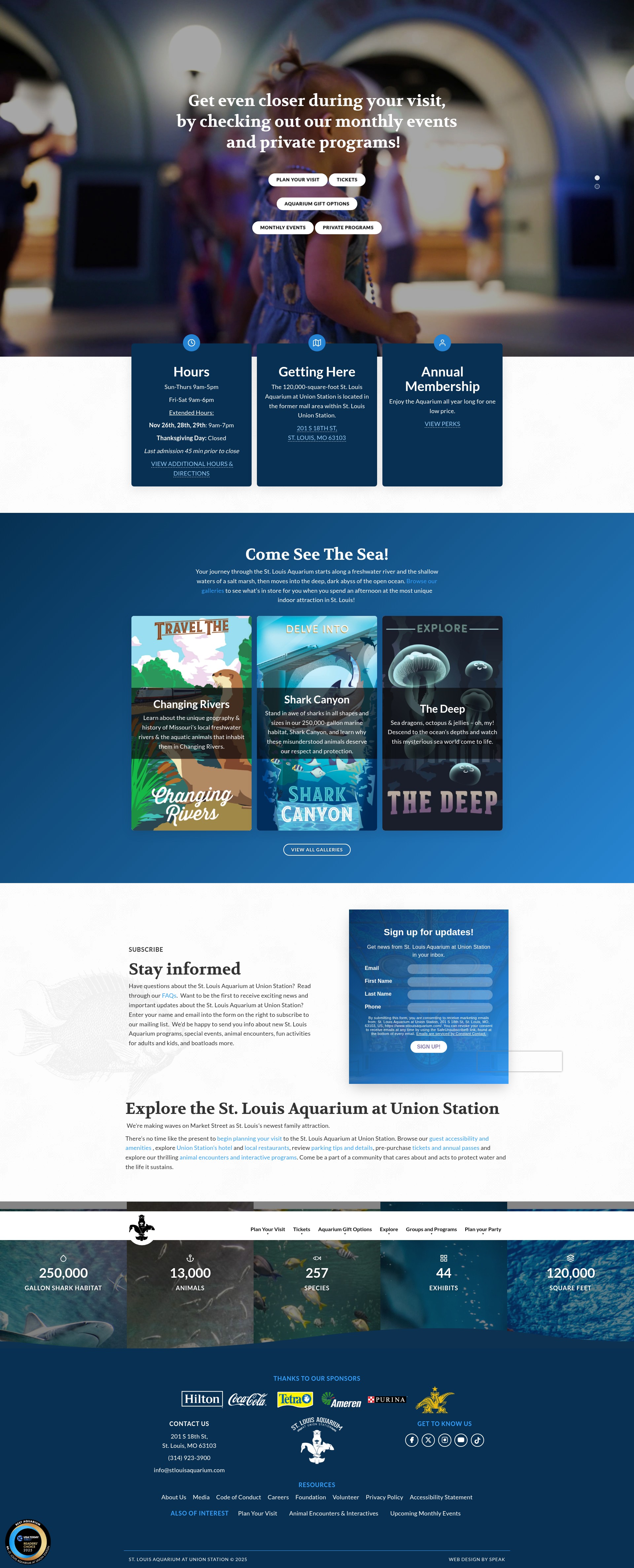 Screenshot of stlouisaquarium.com