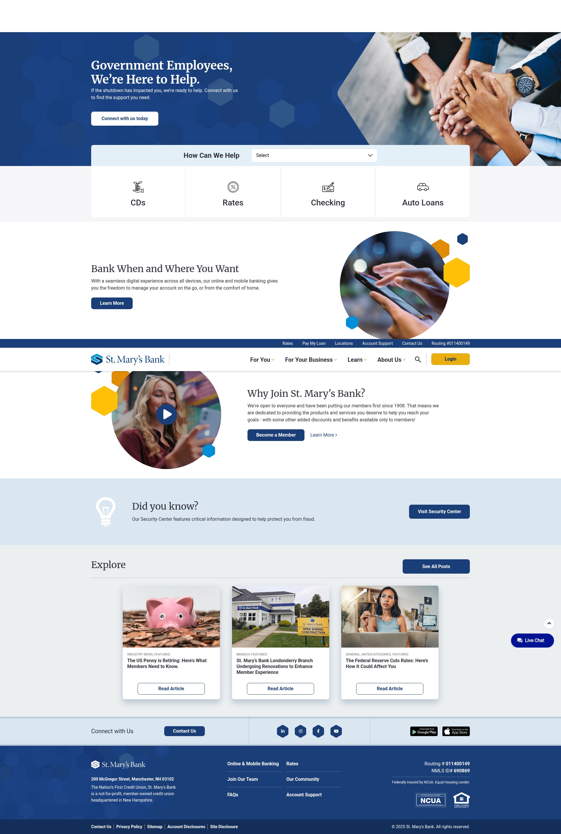 Screenshot of stmarysbank.com