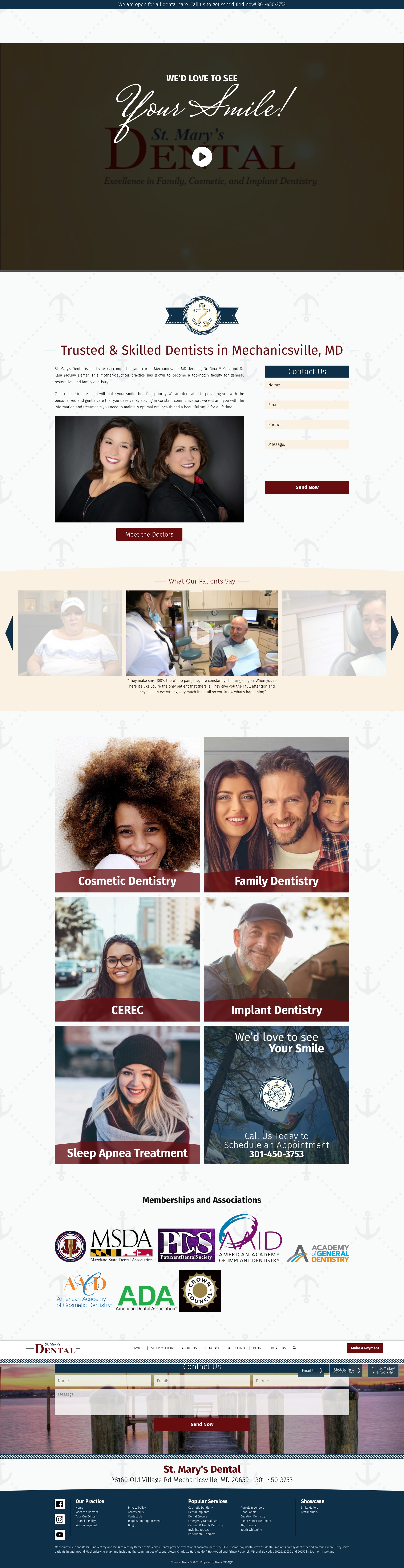 Screenshot of stmarysdental.com
