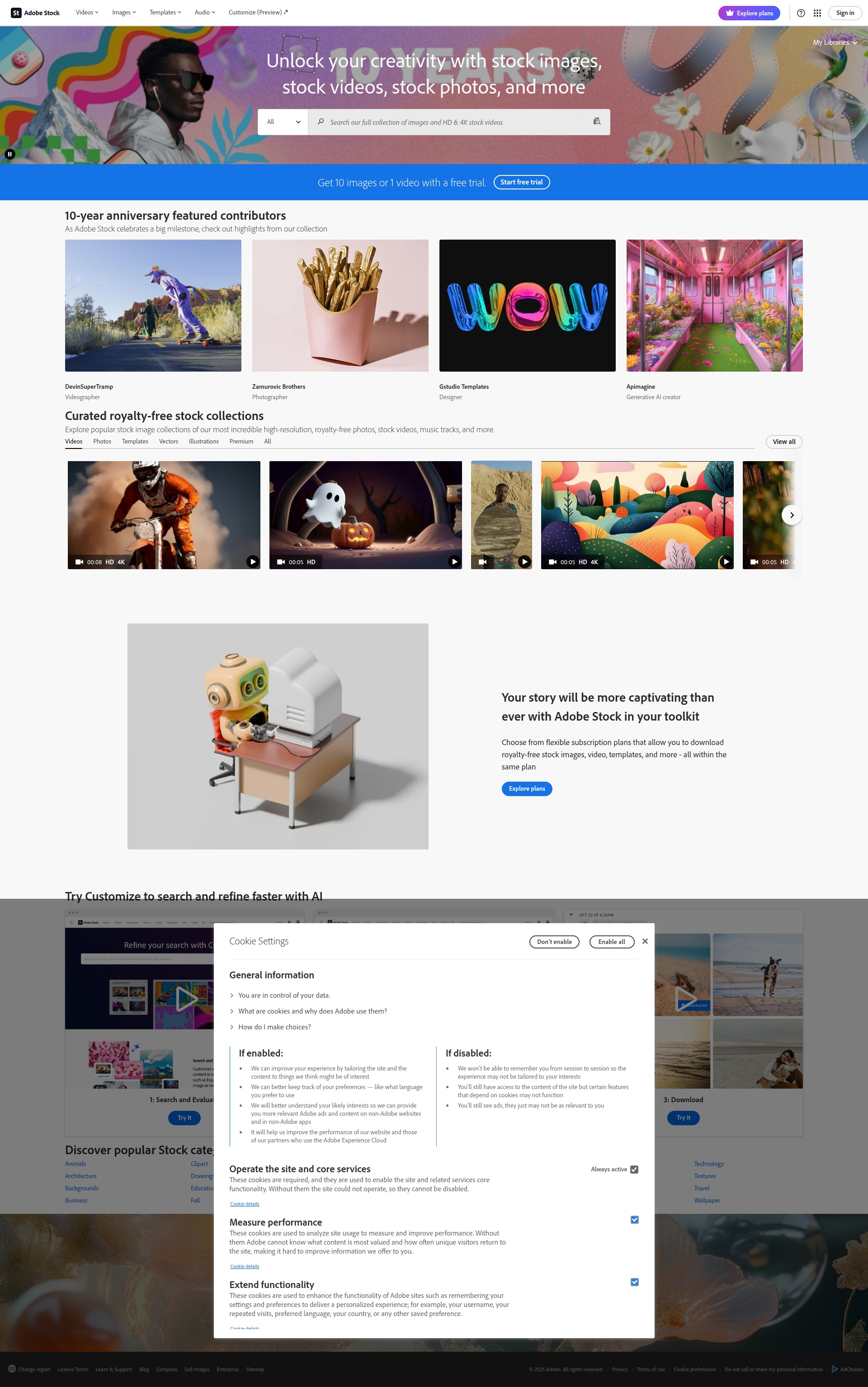 Screenshot of stock.adobe.com
