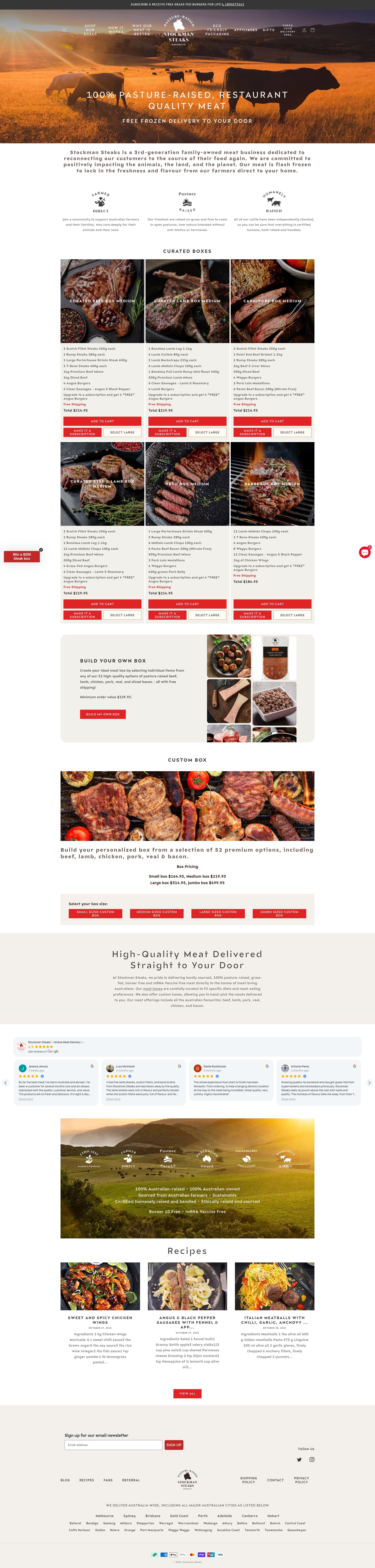 Screenshot of stockmansteaks.com.au