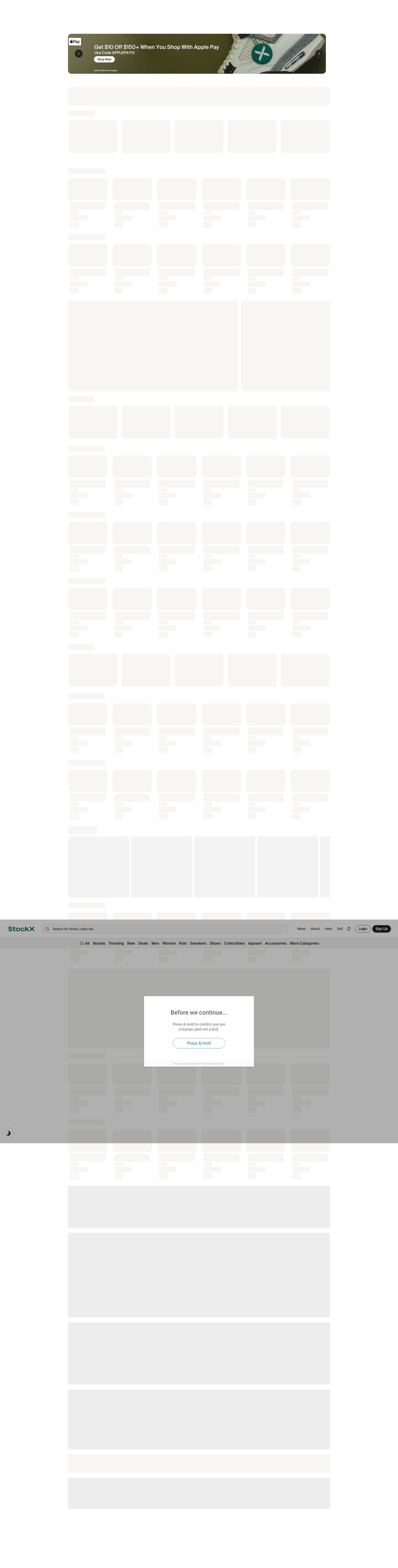 Screenshot of stockx.com