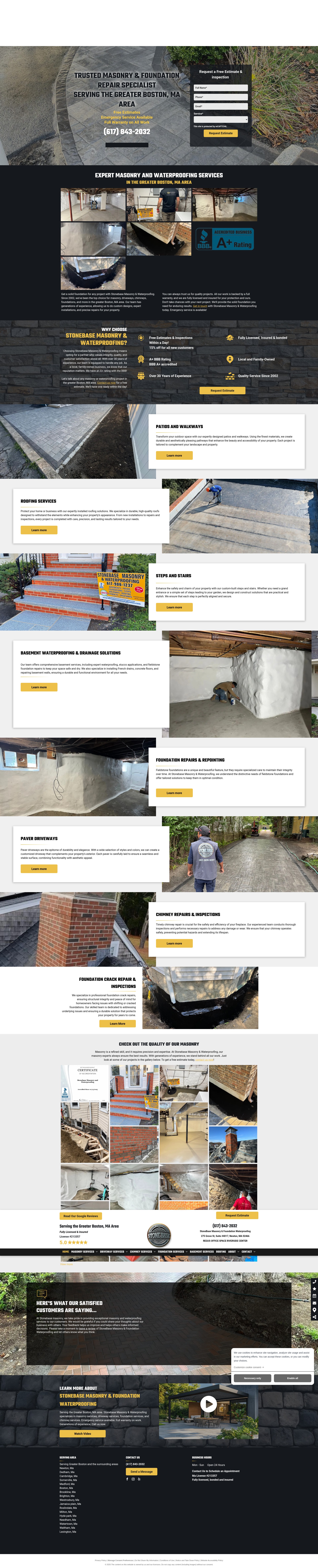 Screenshot of stonebasemasonryboston.com