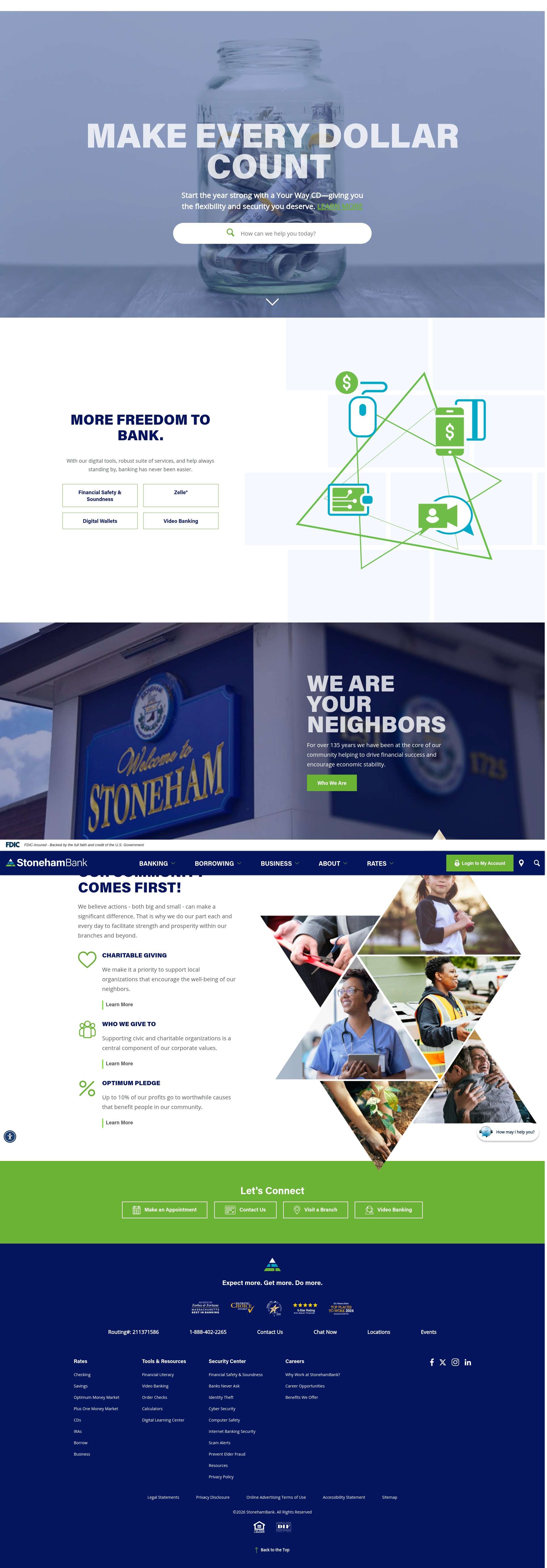 Screenshot of stonehambank.com