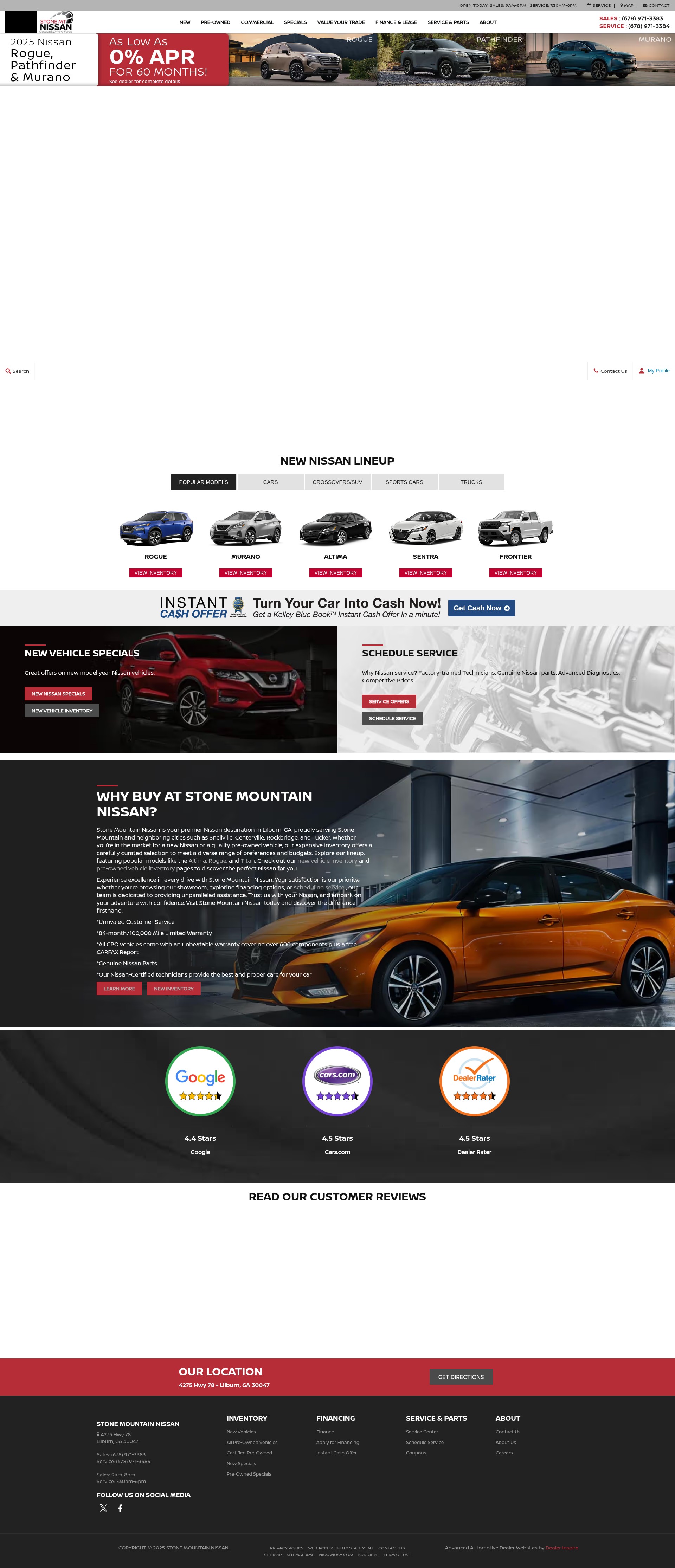 Screenshot of stonemountainnissan.com