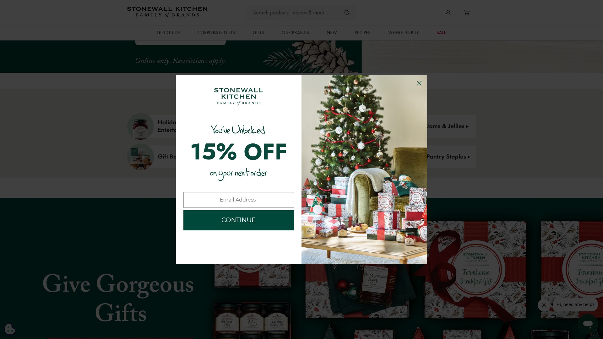 Screenshot of stonewallkitchen.com