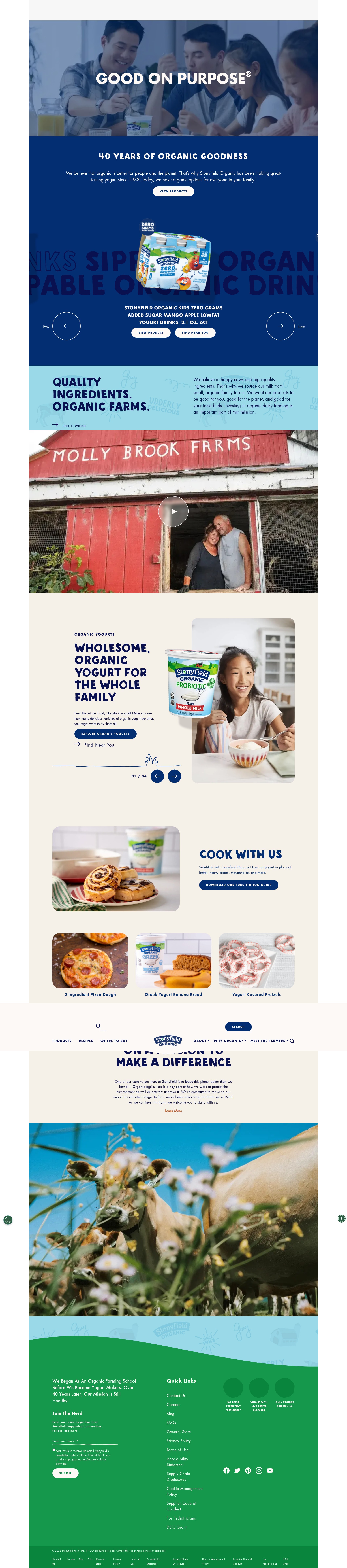 Screenshot of stonyfield.com