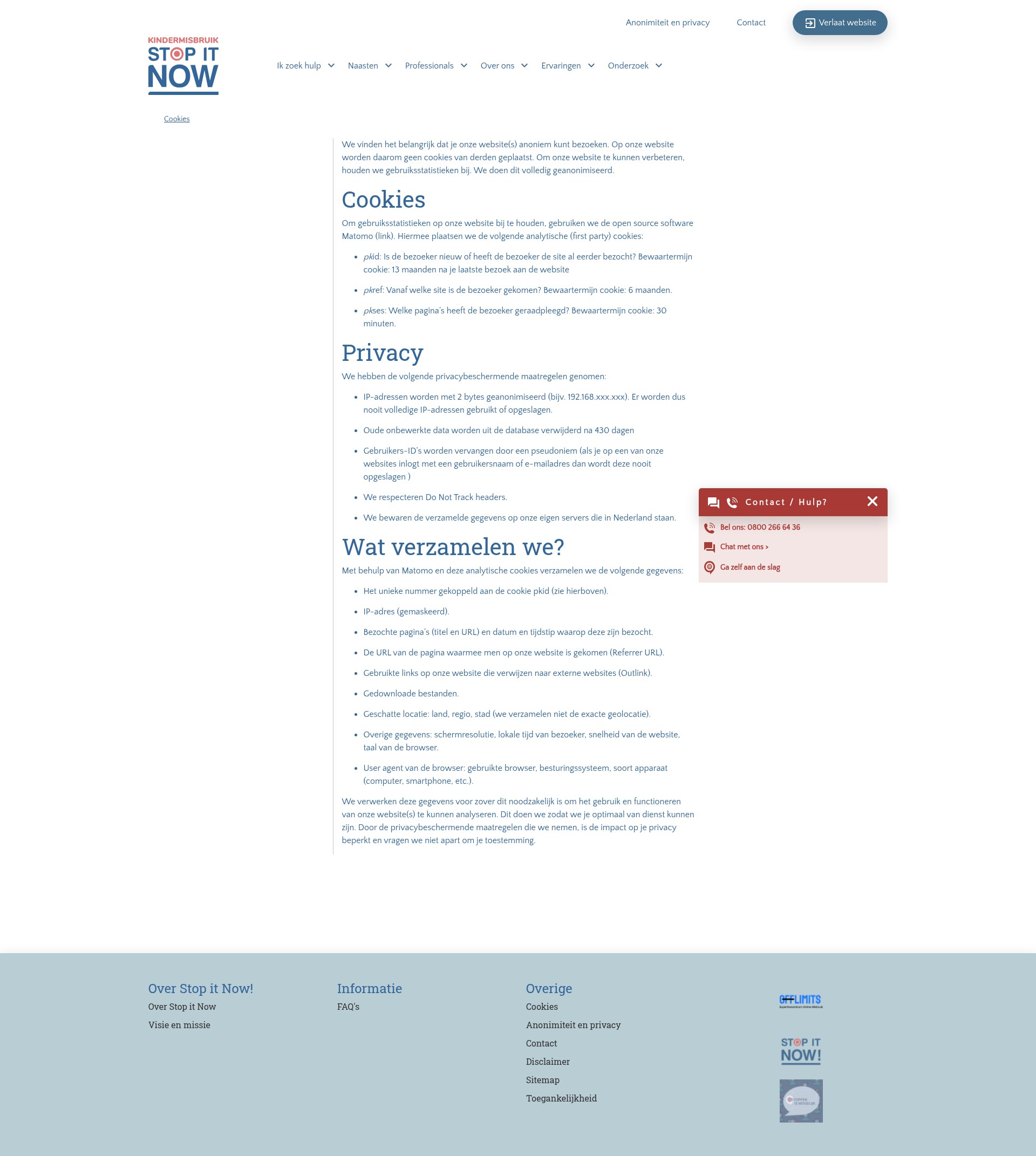 Screenshot of stopitnow.nl