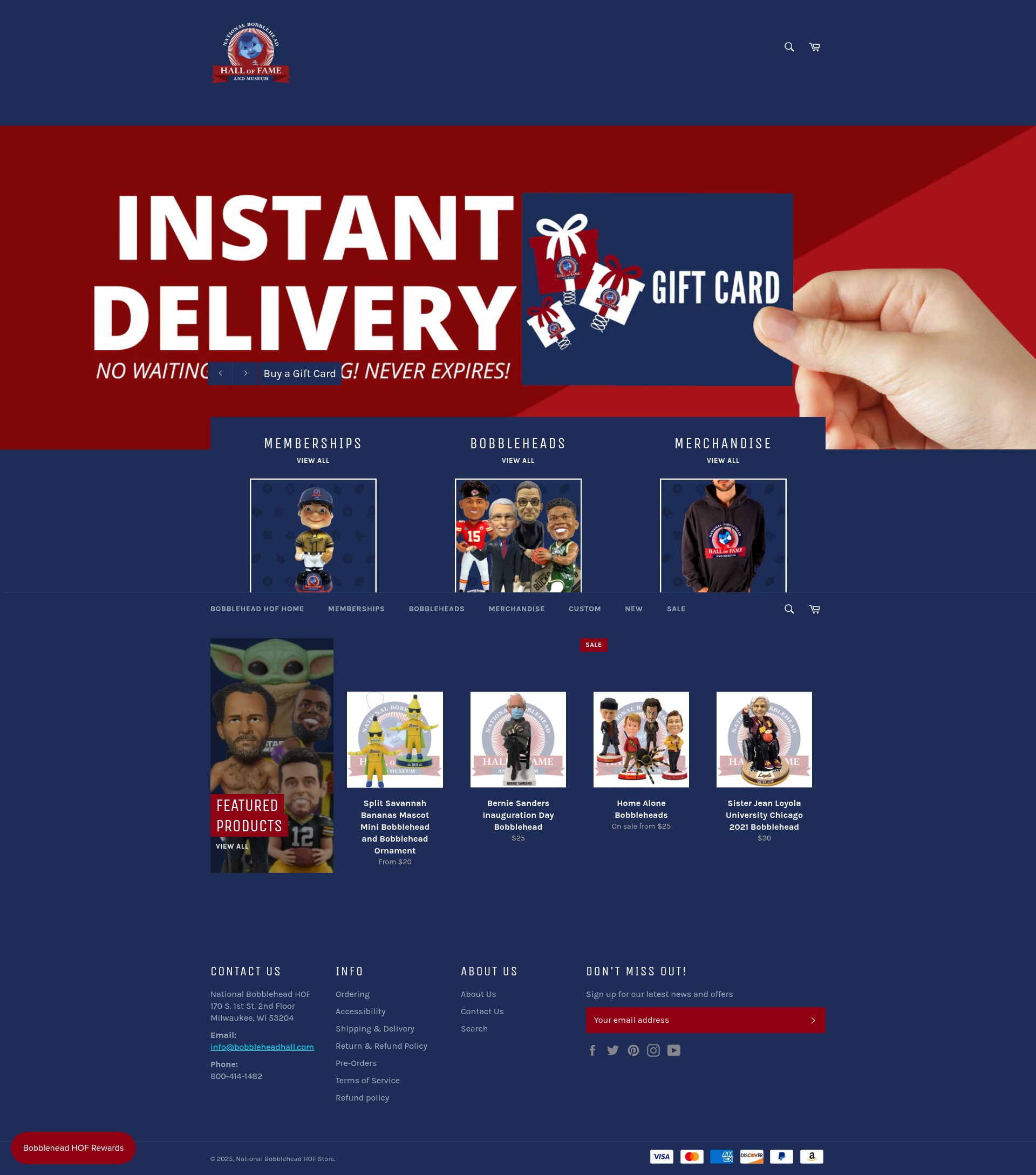 Screenshot of store.bobbleheadhall.com