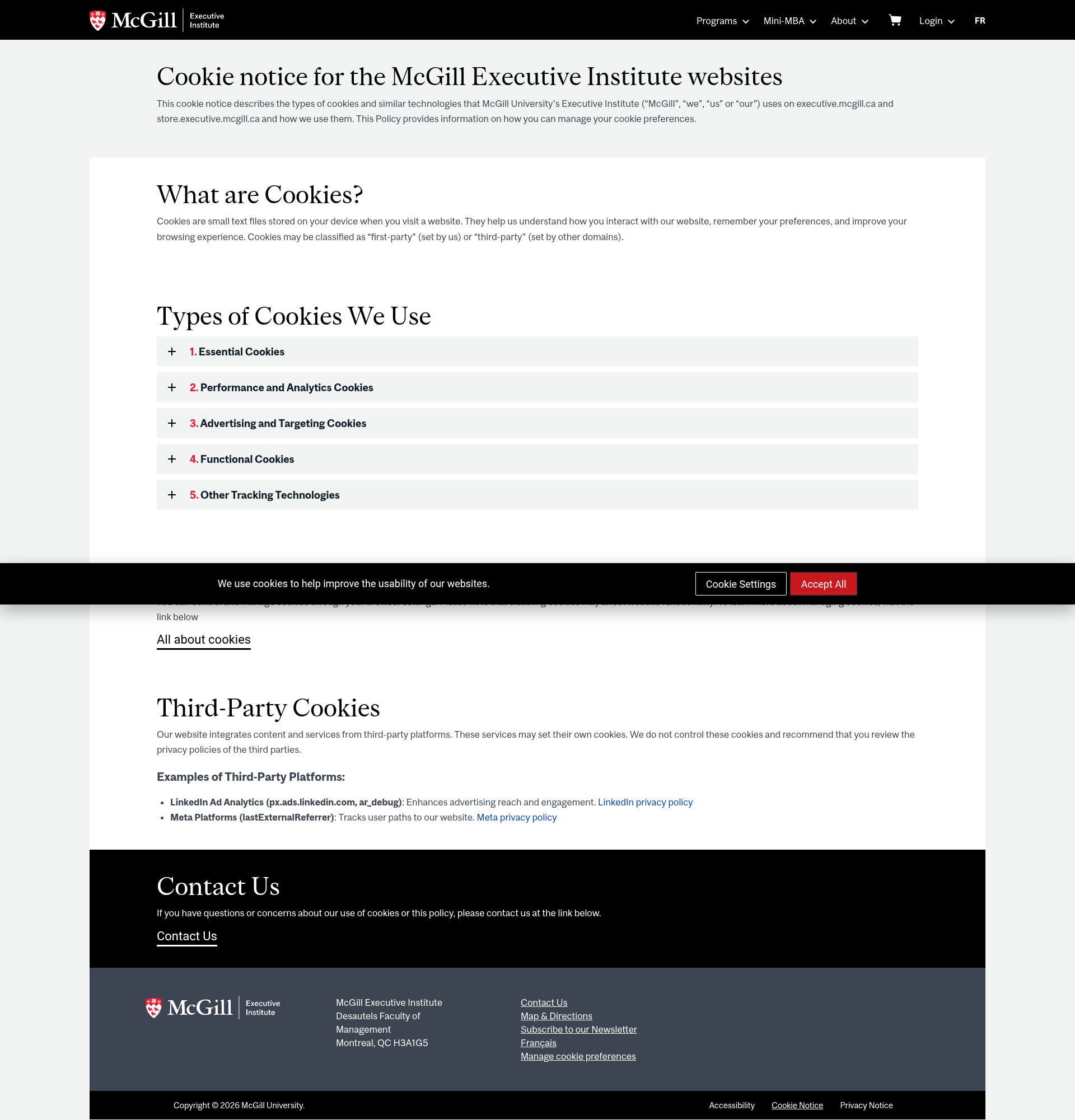 Screenshot of store.executive.mcgill.ca