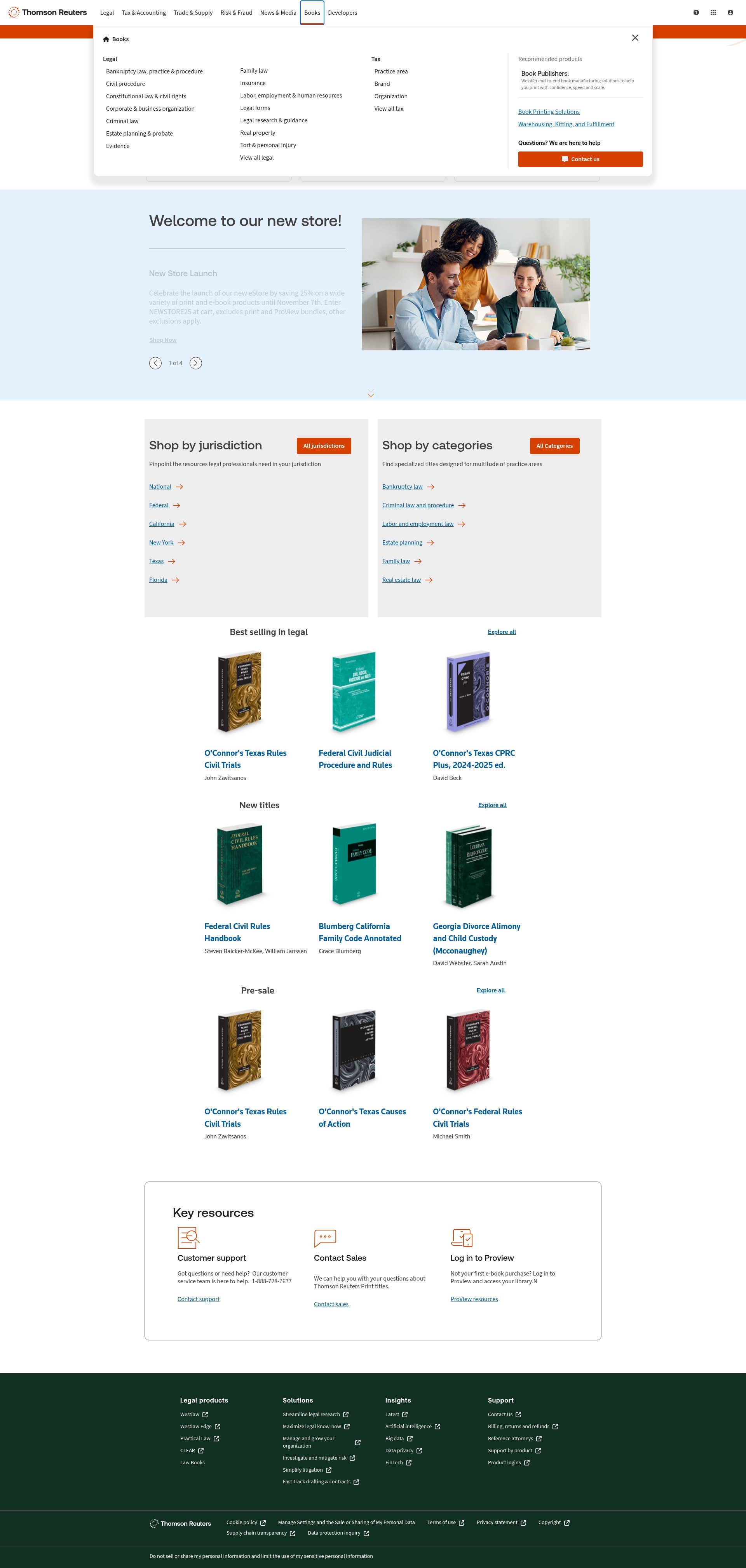 Screenshot of store.legal.thomsonreuters.com