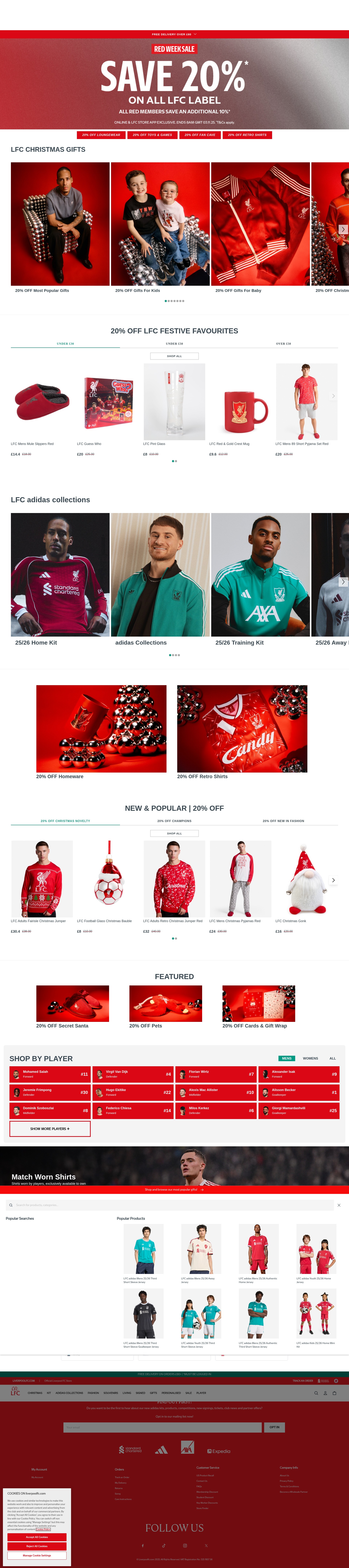 Screenshot of store.liverpoolfc.com