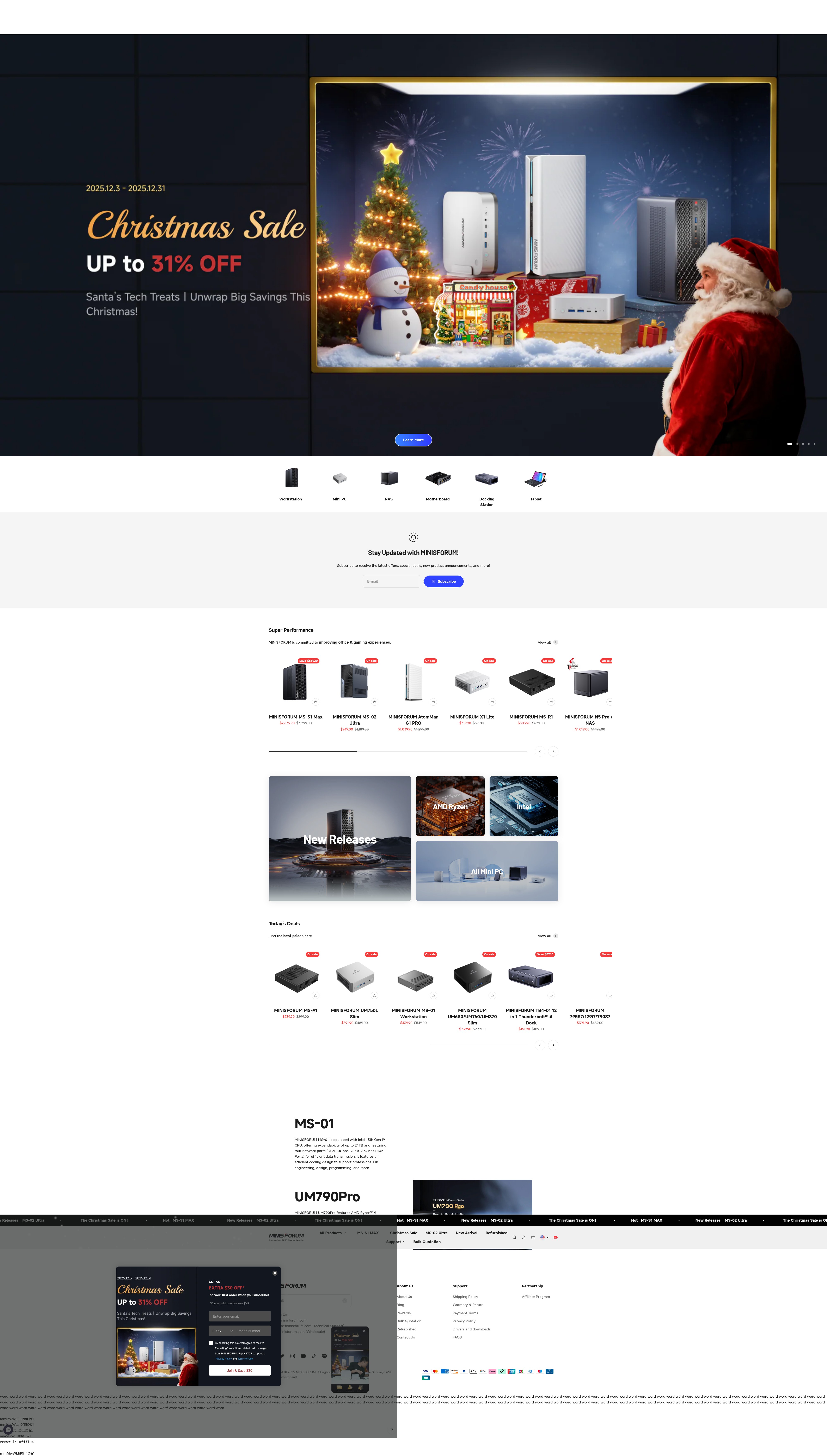 Screenshot of store.minisforum.com