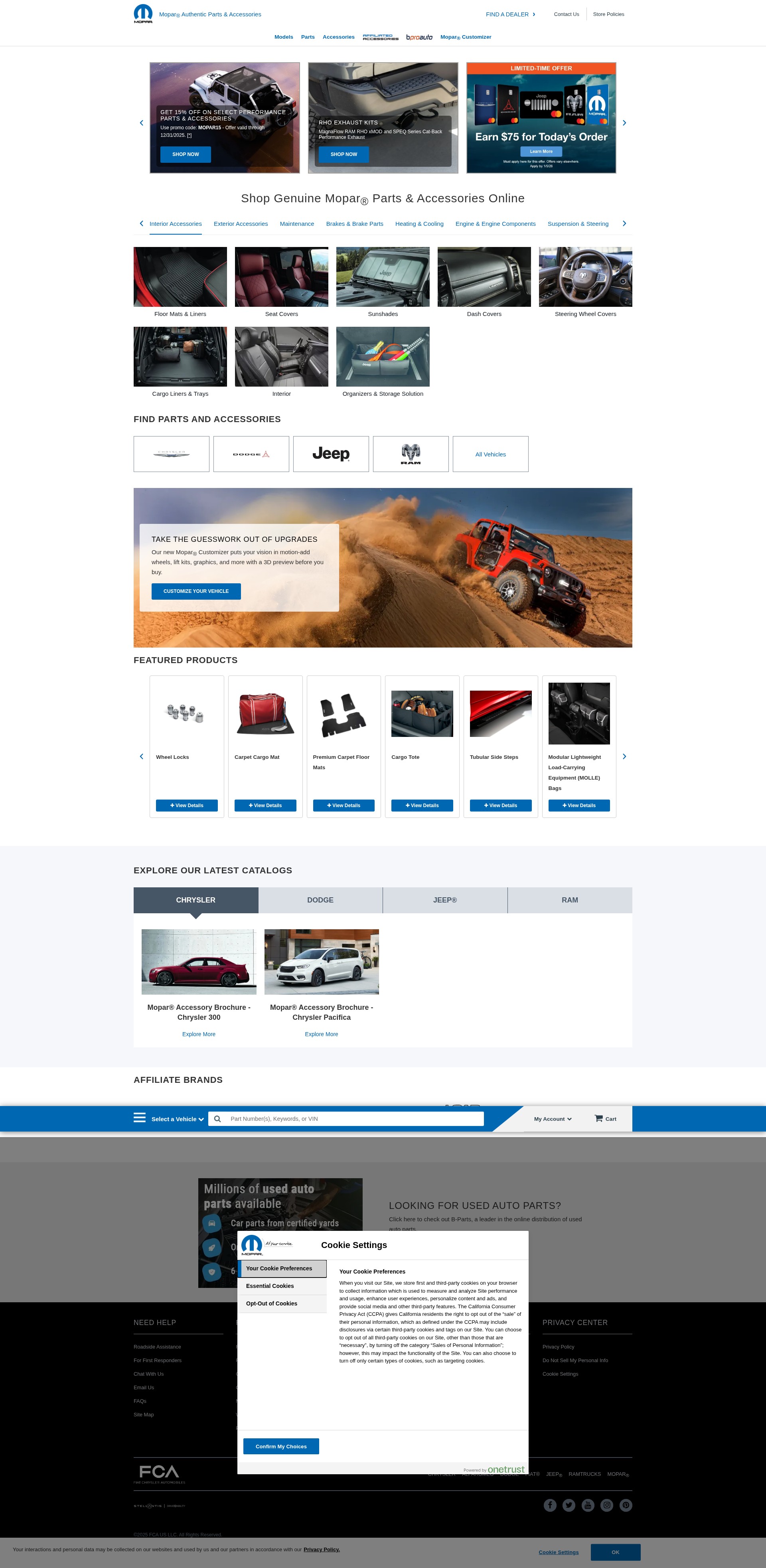 Screenshot of store.mopar.com