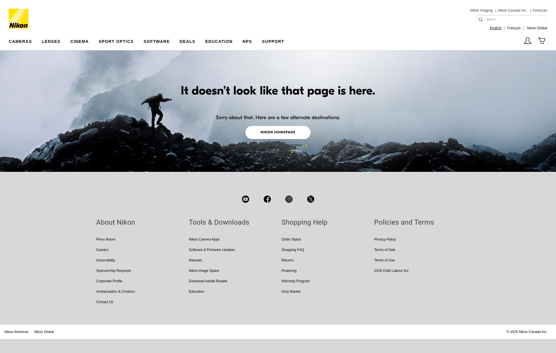 Screenshot of store.nikon.ca