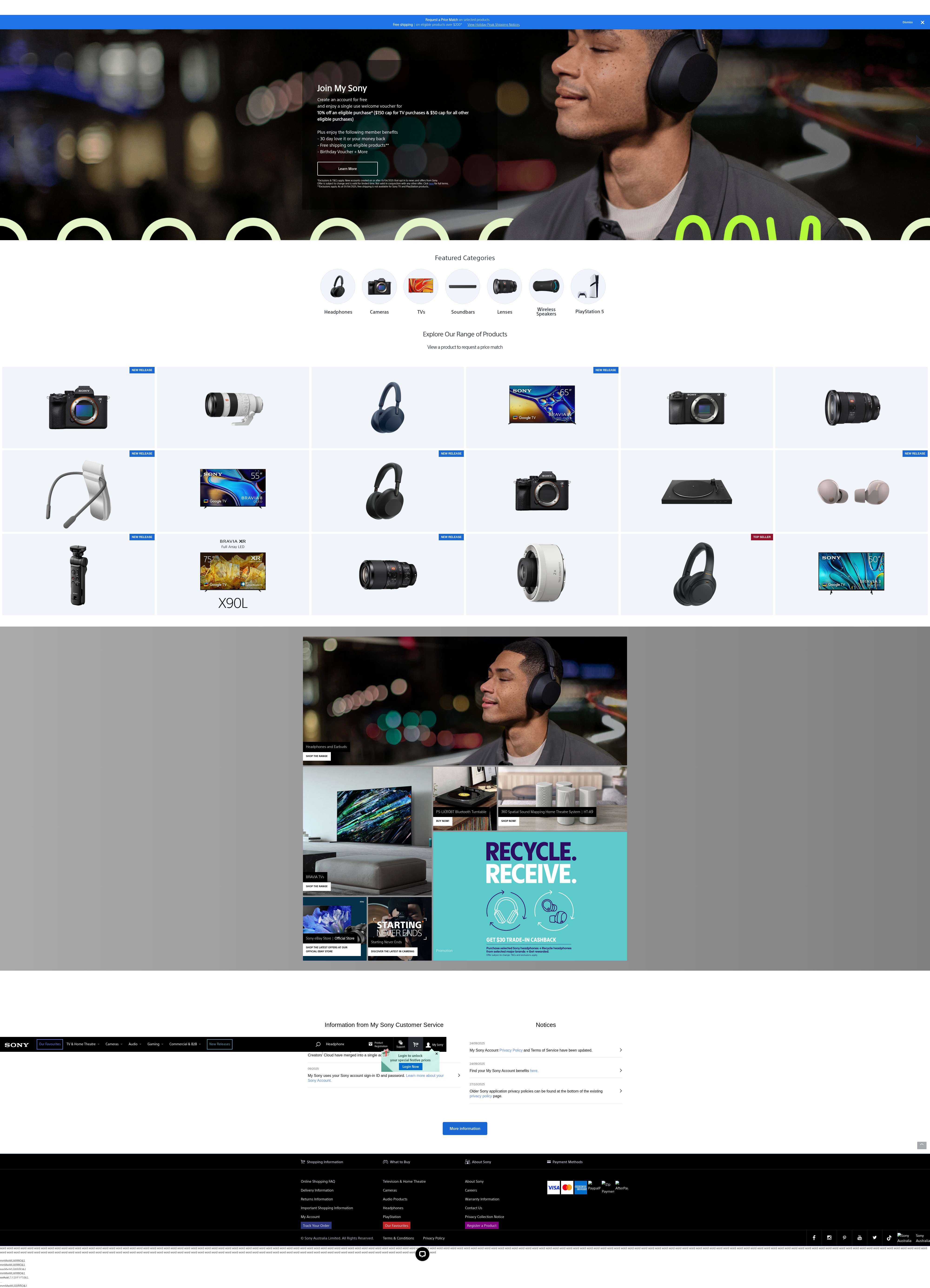 Screenshot of store.sony.com.au