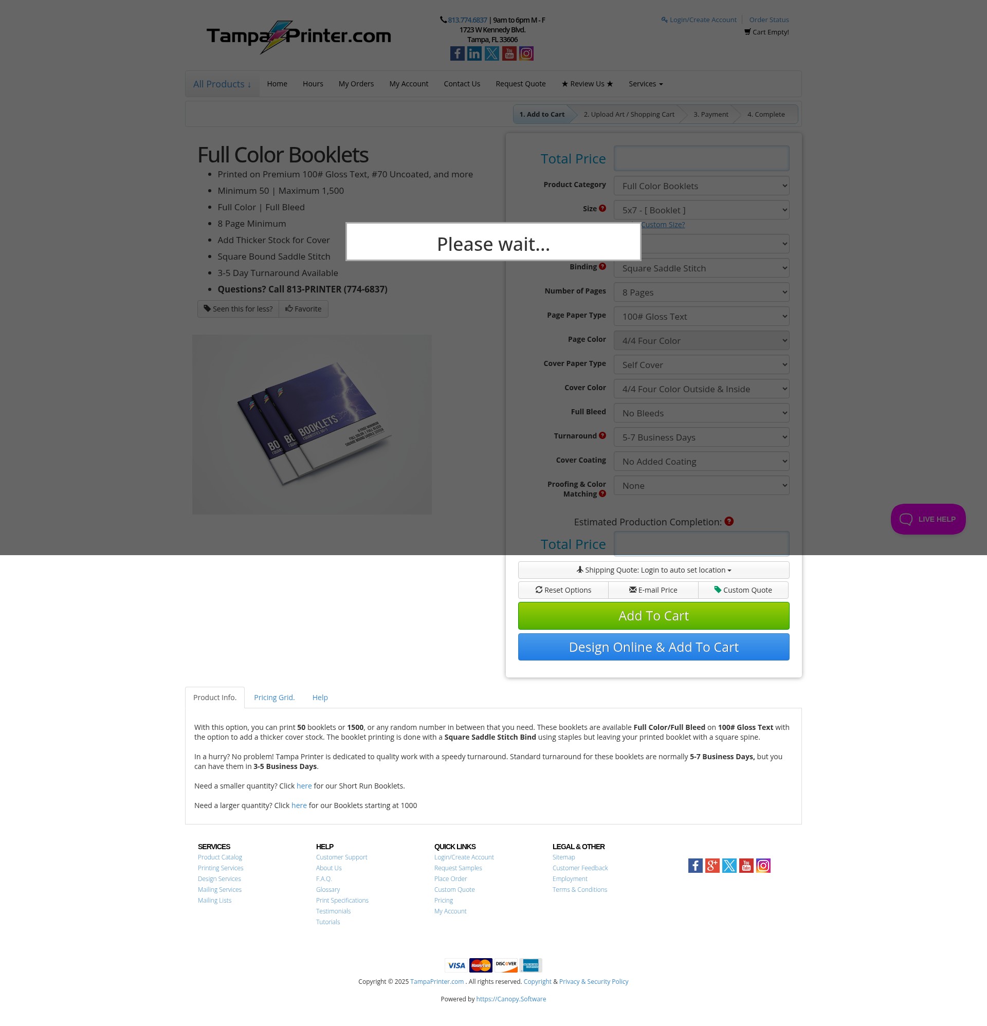 Screenshot of store.tampaprinter.com