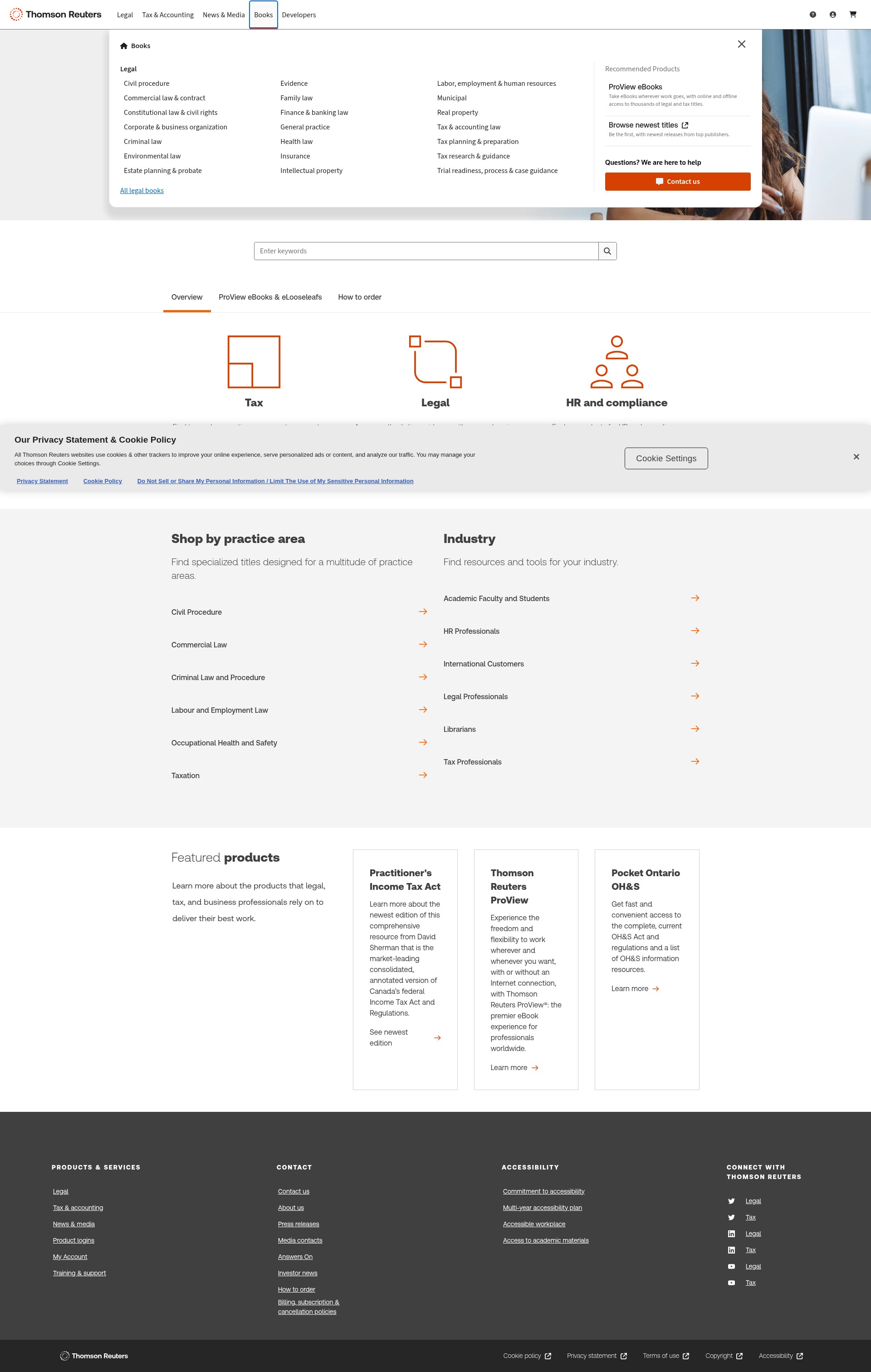 Screenshot of store.thomsonreuters.ca