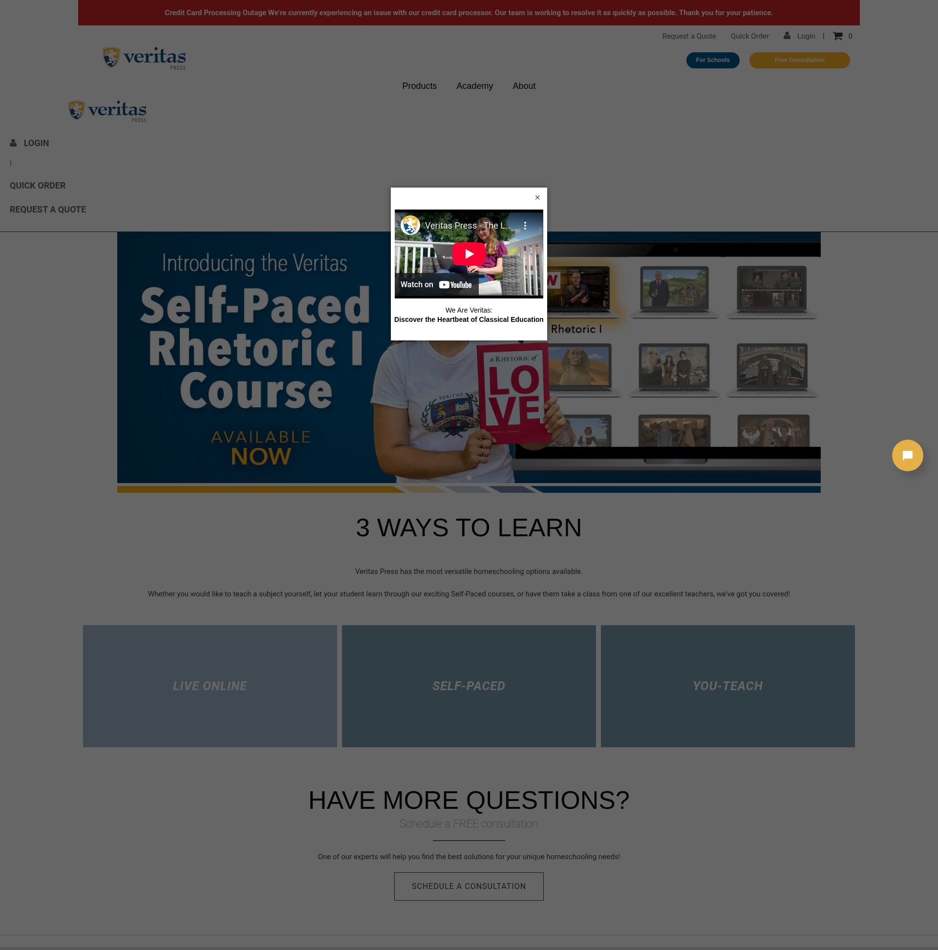 Screenshot of store.veritaspress.com