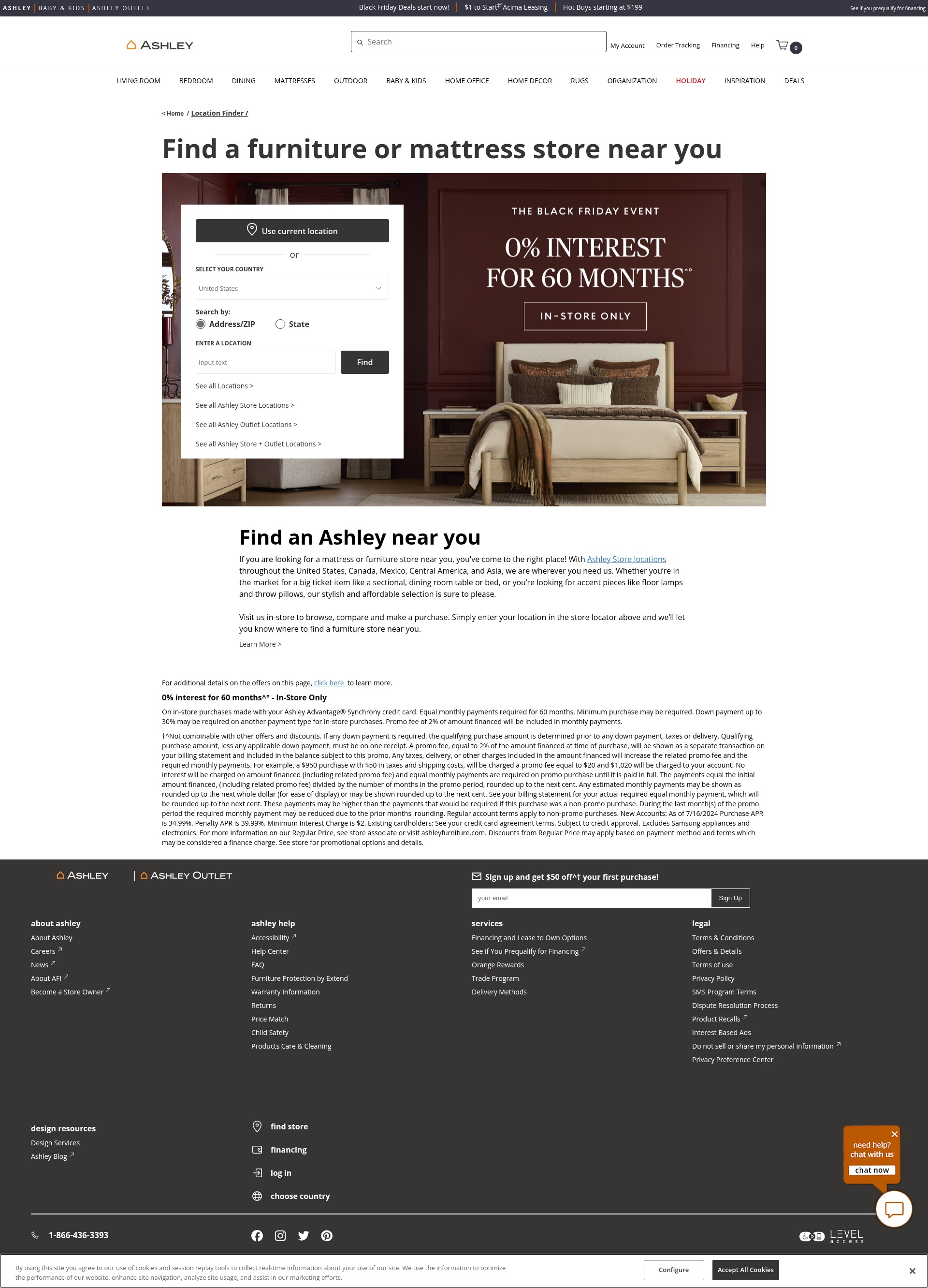 Screenshot of stores.ashleyfurniture.com