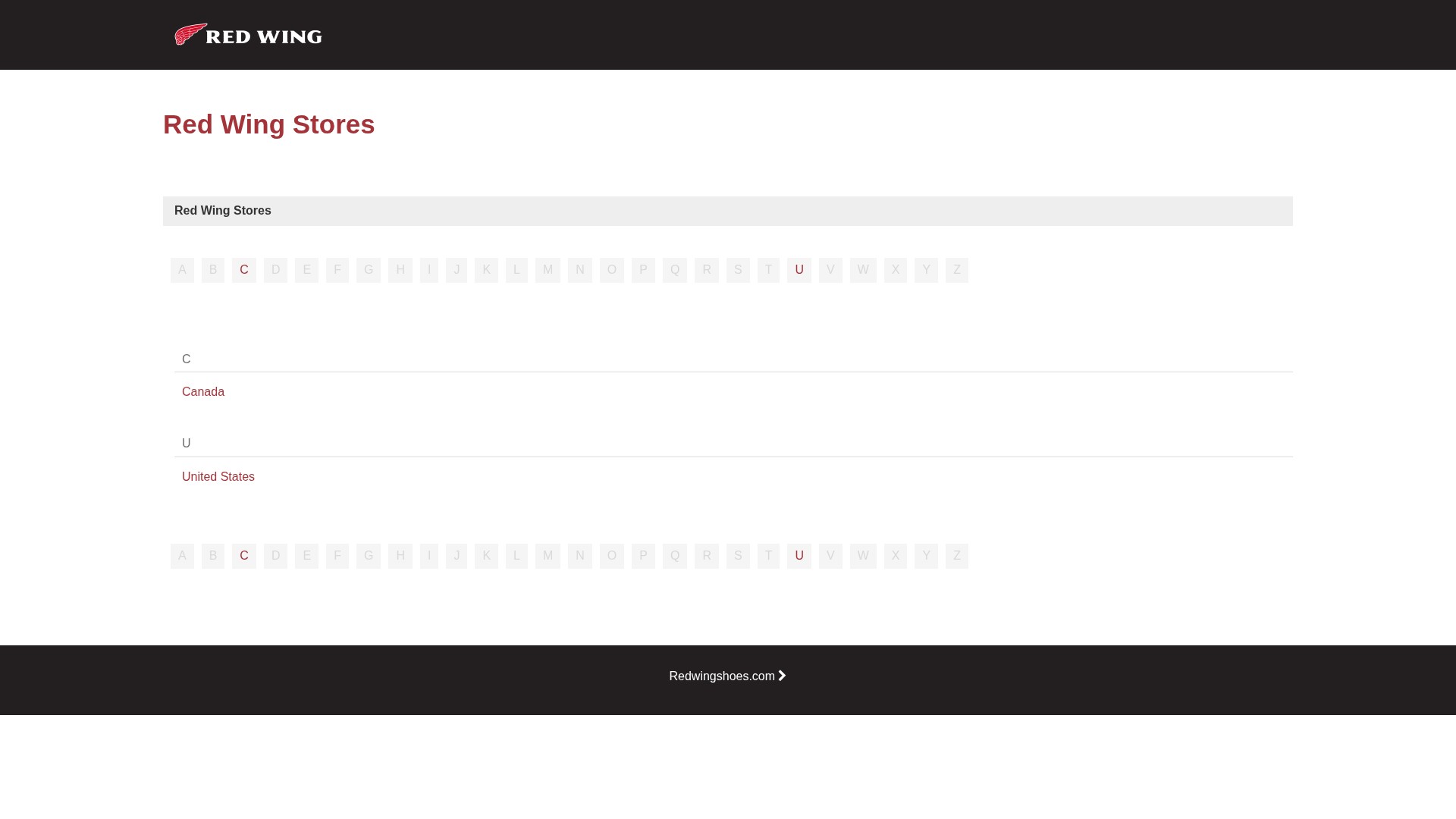 Screenshot of stores.redwingshoes.com