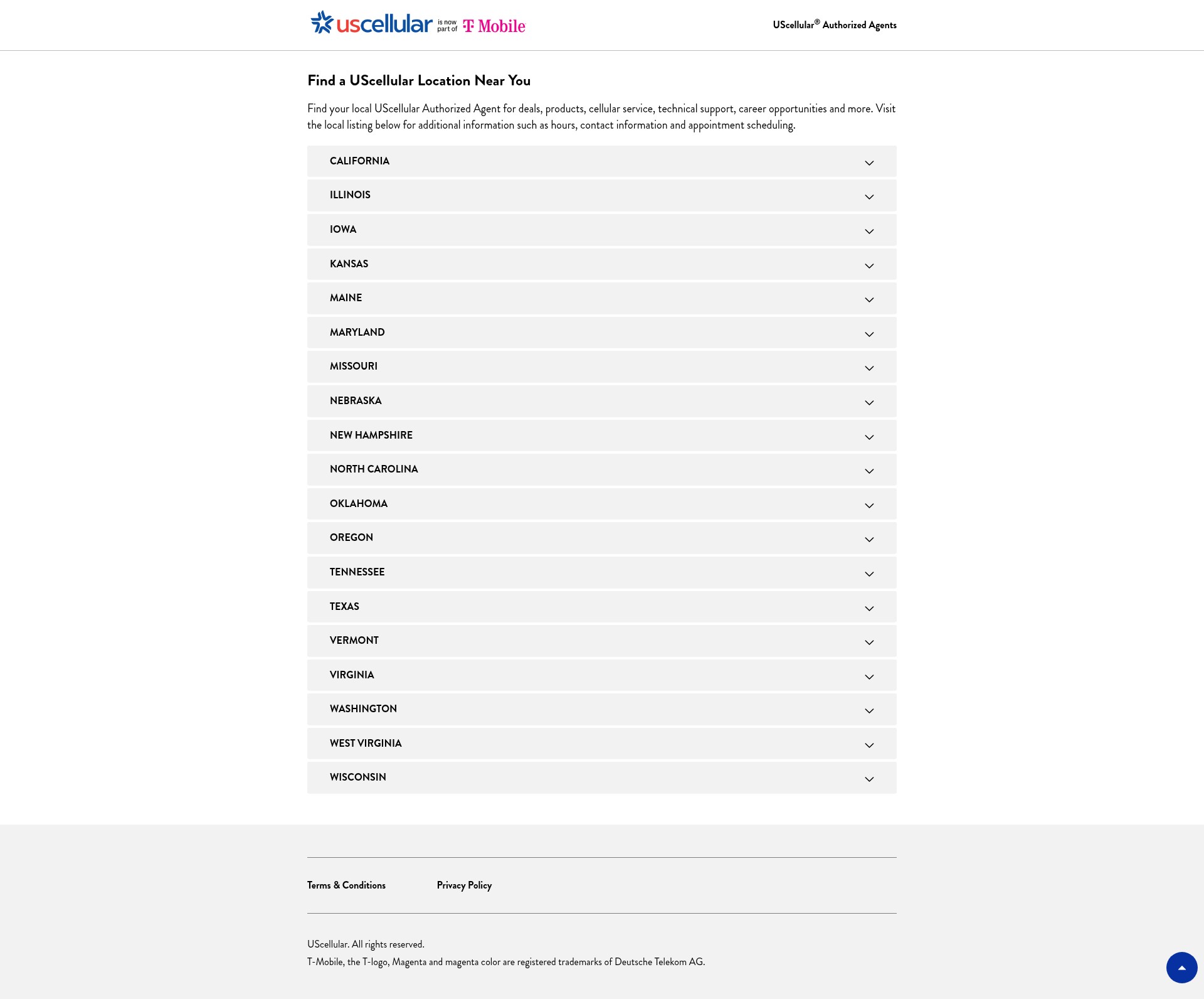 Screenshot of stores.uscellular.com