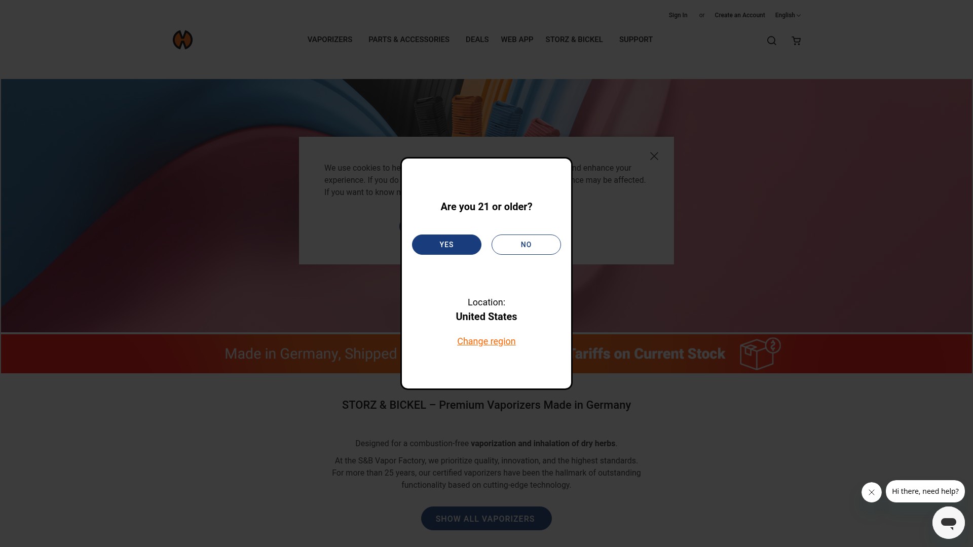 Screenshot of storz-bickel.com