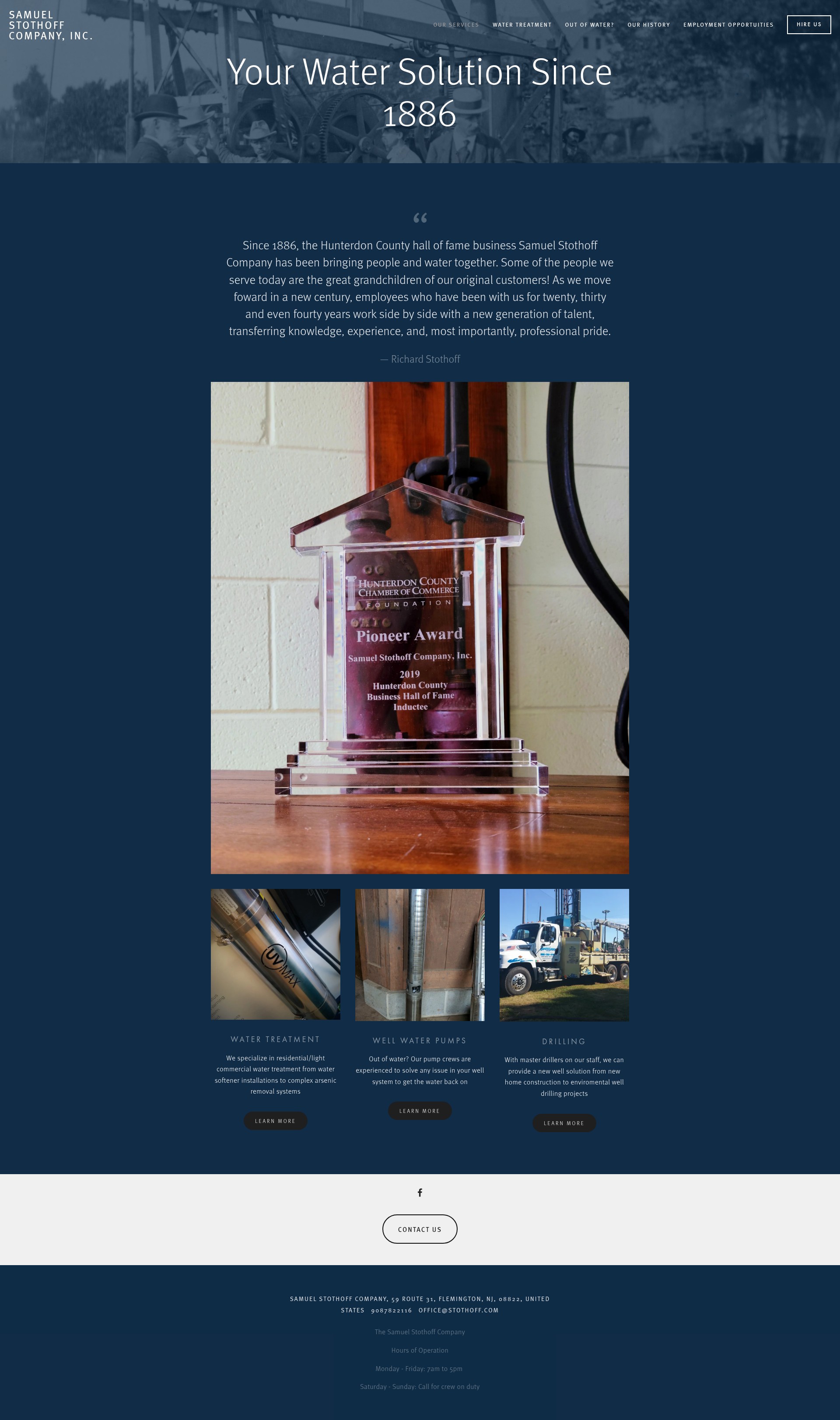 Screenshot of stothoffwellwater.com