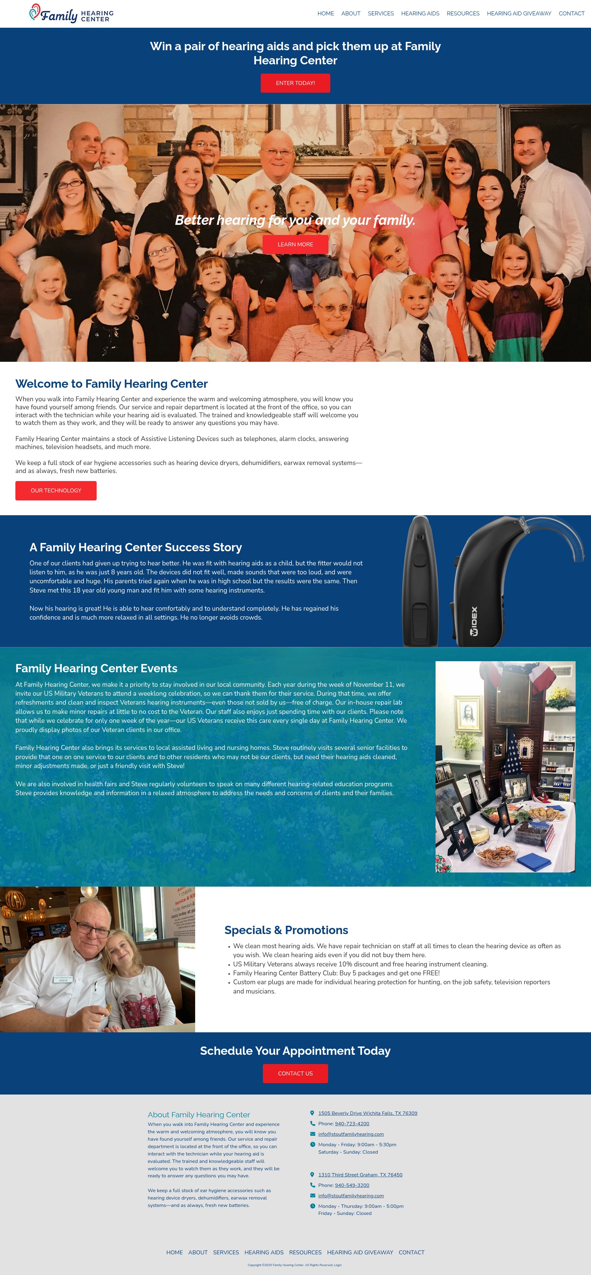 Screenshot of stoutfamilyhearingcenter.com