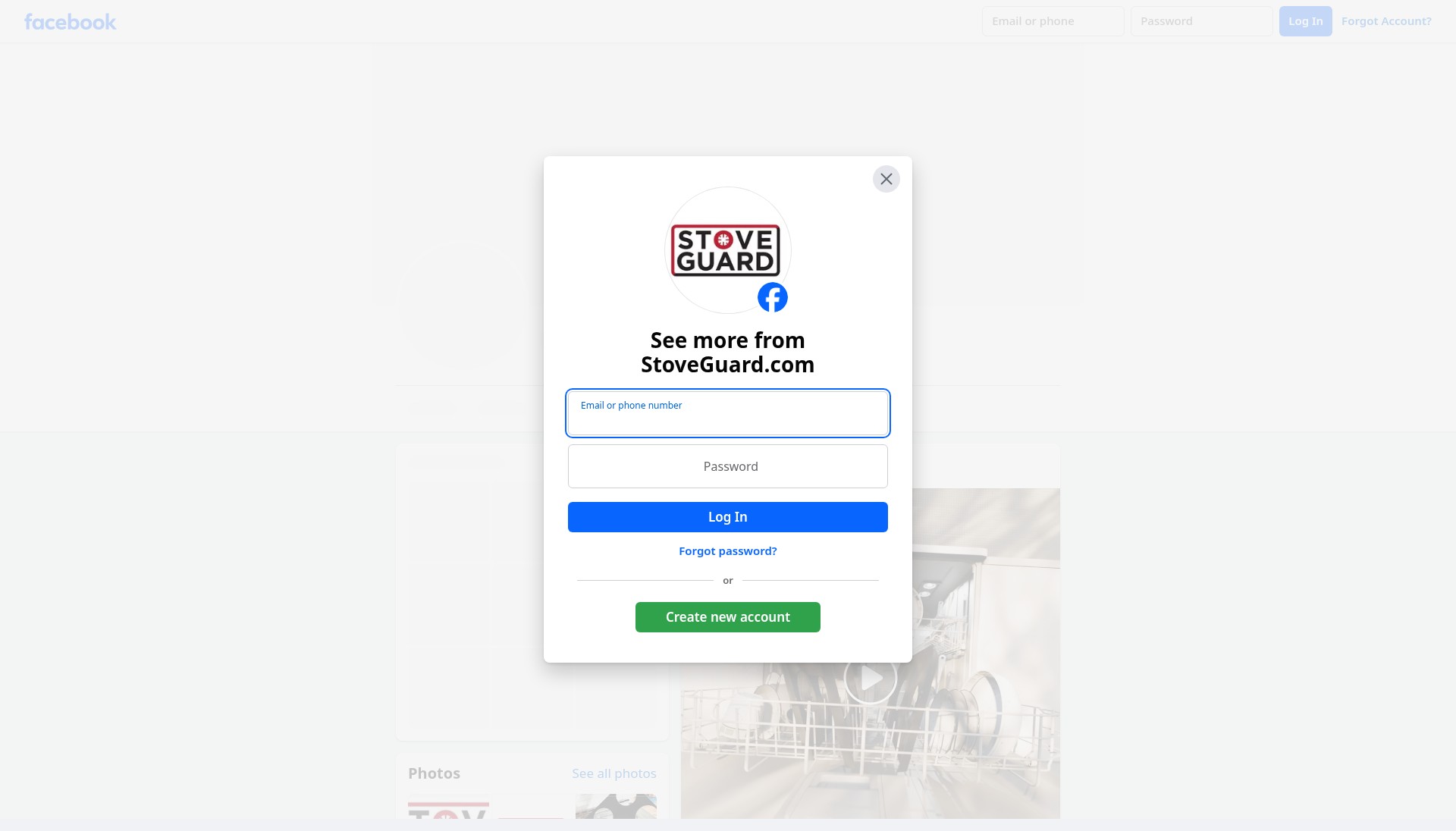 Screenshot of stoveguard.com