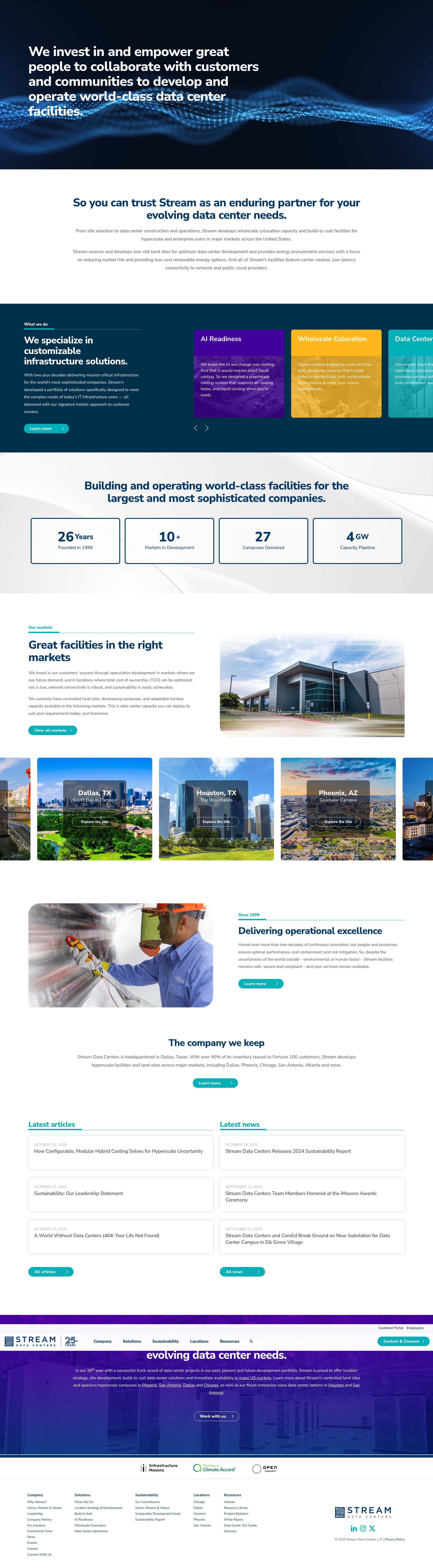 Screenshot of streamdatacenters.com