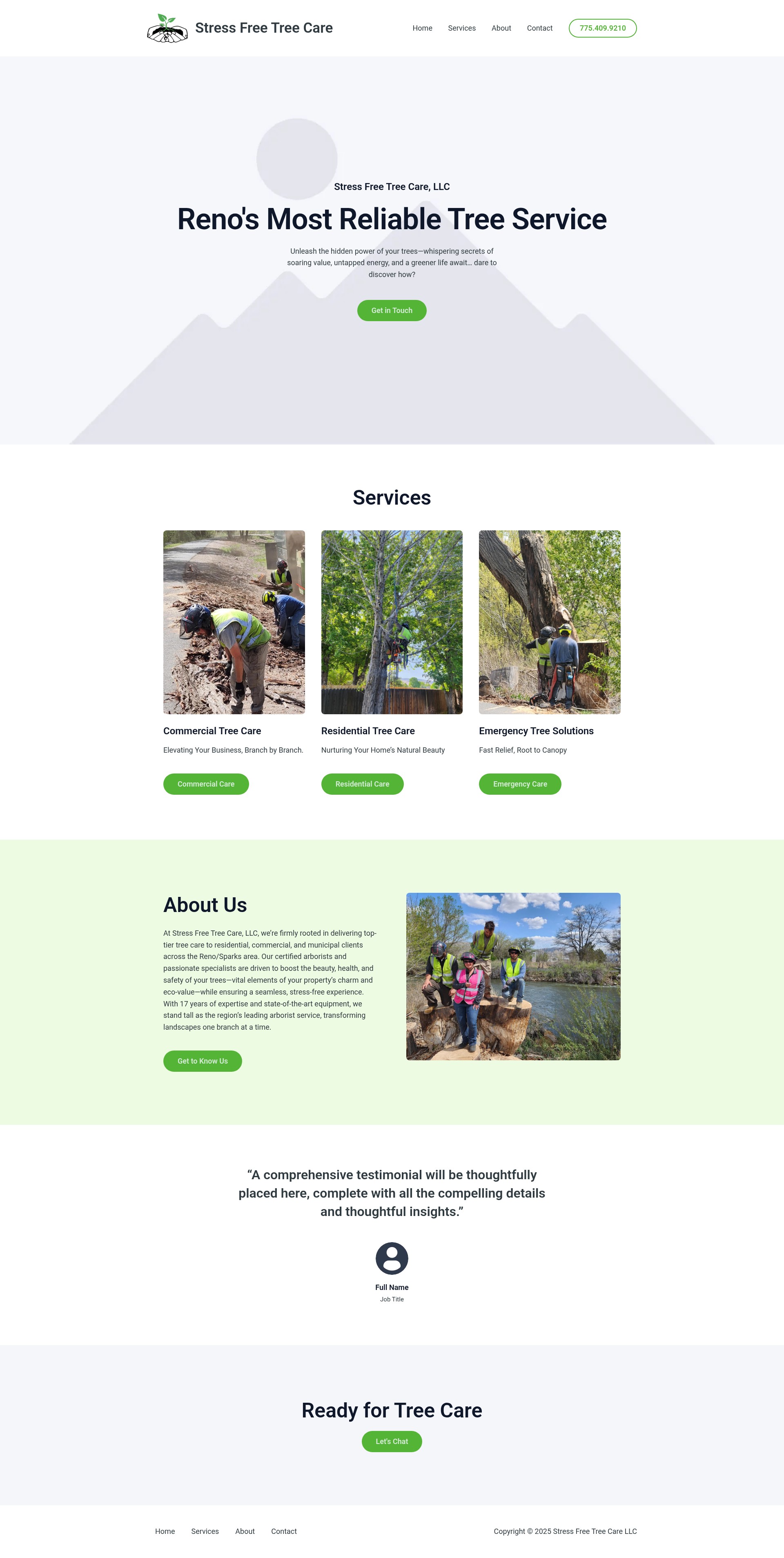 Screenshot of stressfreetreecare.net