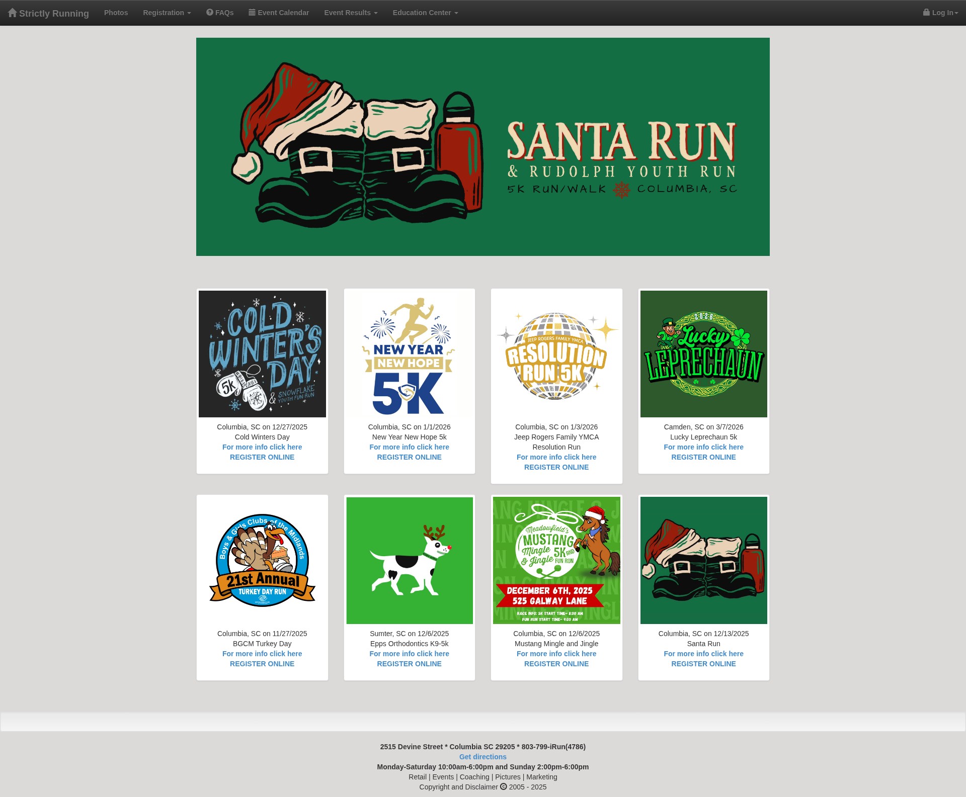 Screenshot of strictlyrunning.com