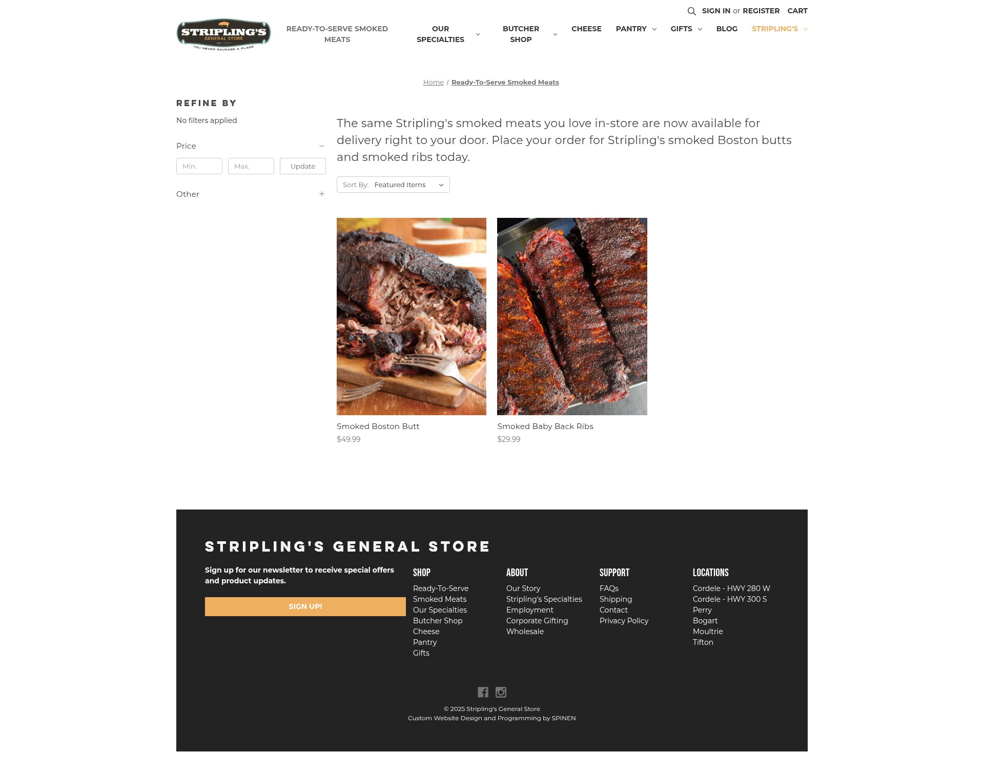Screenshot of striplings.com