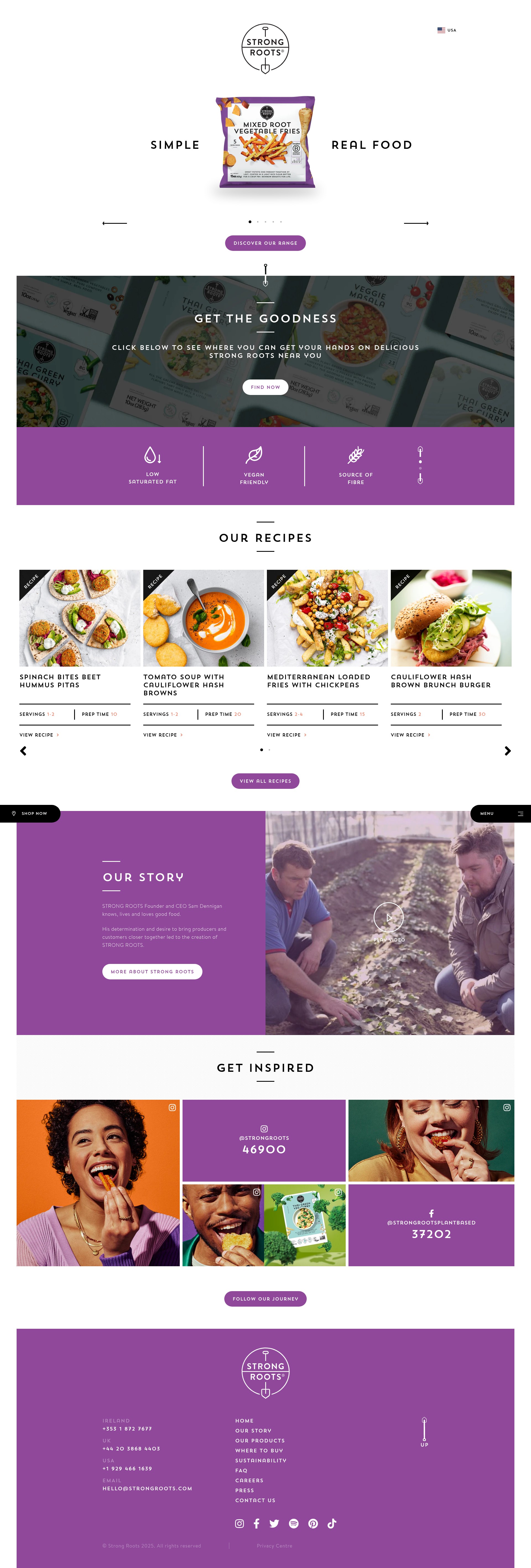 Screenshot of strongroots.com
