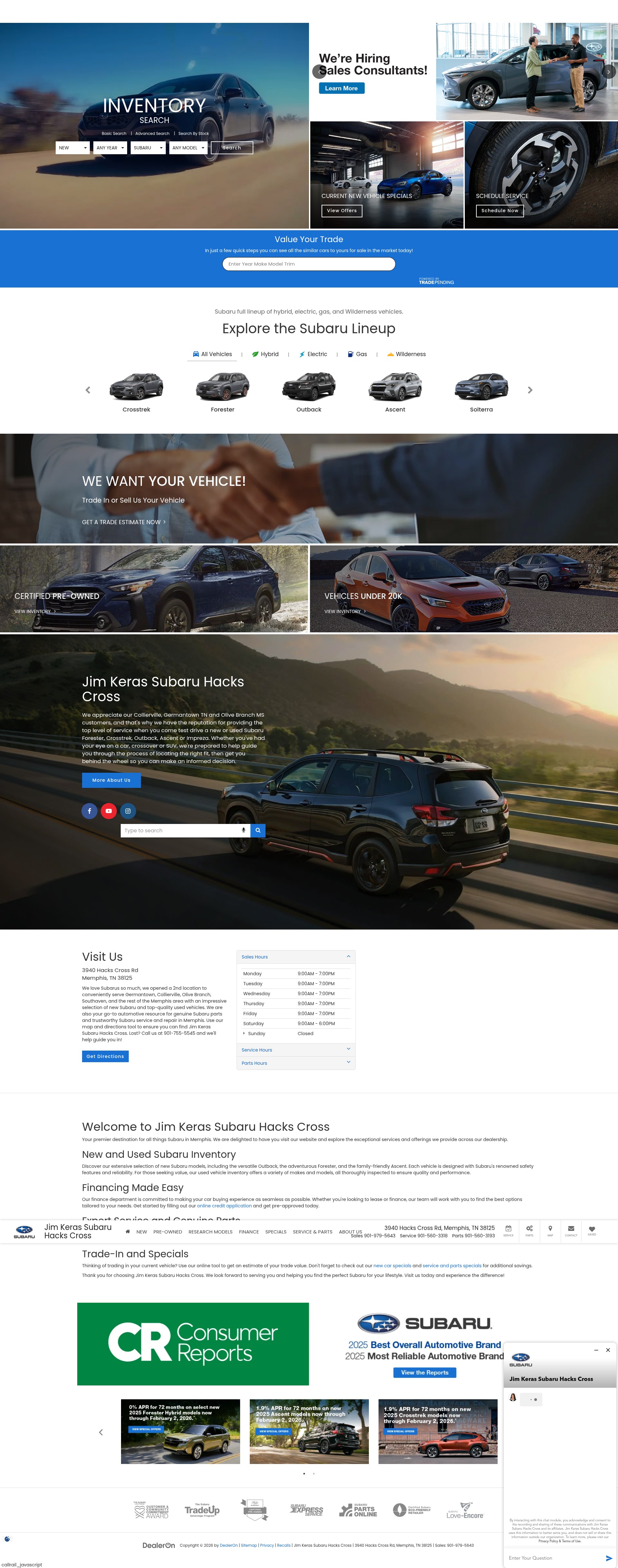 Screenshot of subarumemphishackscross.com