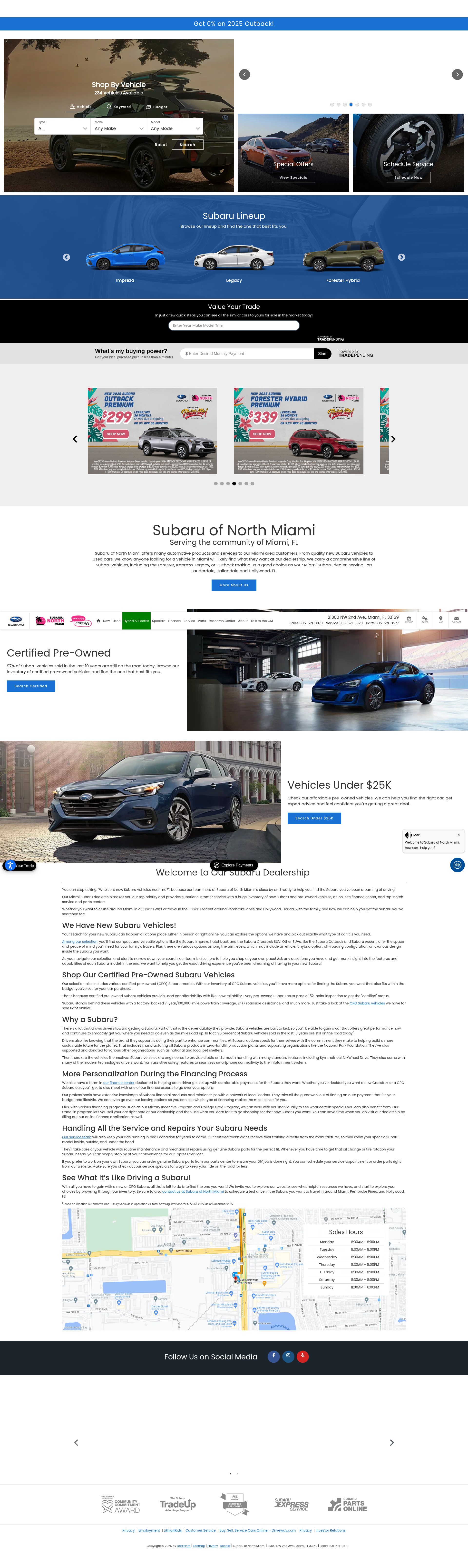 Screenshot of subaruofnorthmiami.com