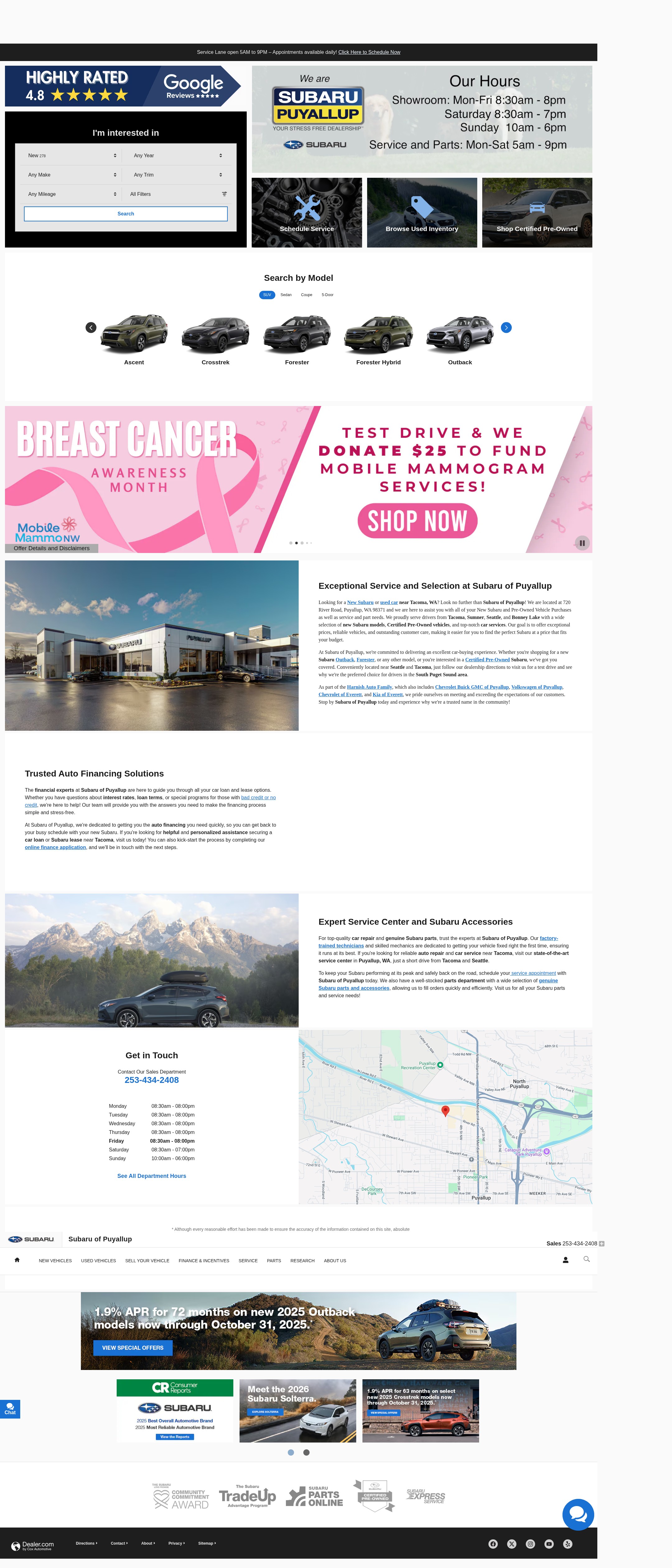 Screenshot of subaruofpuyallup.com