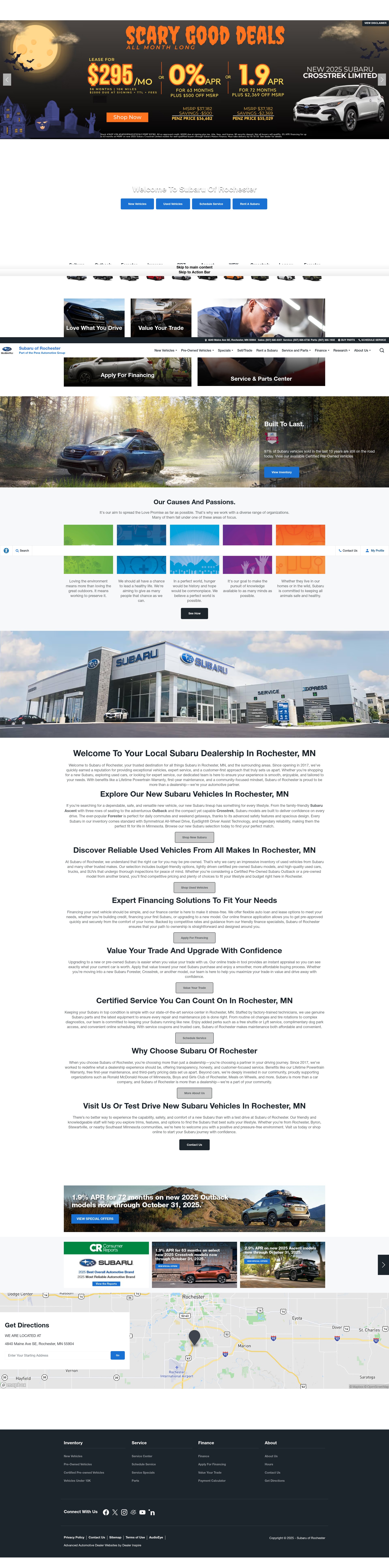 Screenshot of subaruofrochestermn.com